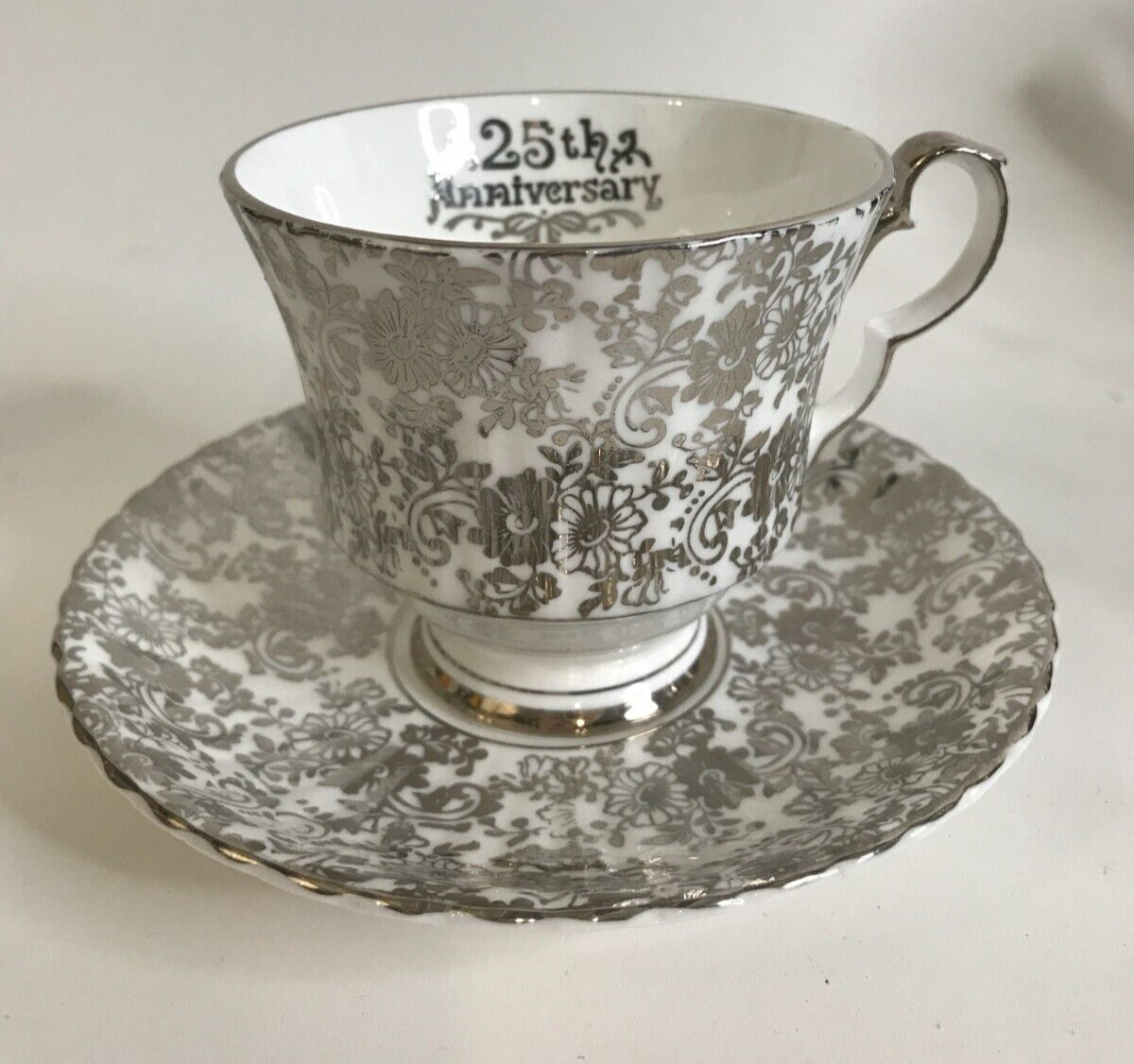 25th Anniversary Royal Windsor Fine Bone China Tea Cup And Saucer