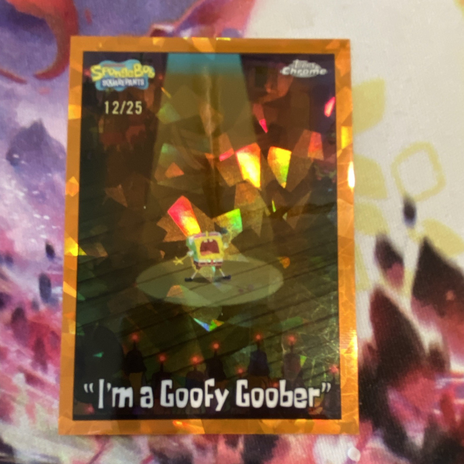 Topps SpongeBob 2025 Topps Chrome #65 I'm a Goofy Goober orange 12/25 Topps SpongeBob 2025 Topps Chrome #65 I'm a Goofy Goober orange 12/25