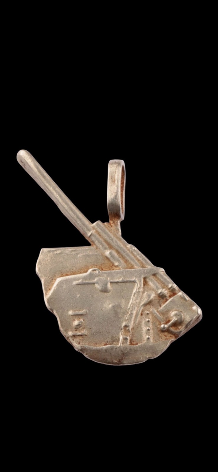Antique Ww1 Ww2 Era Central European Anti Aircraft Pendant 800 Silver Unique 