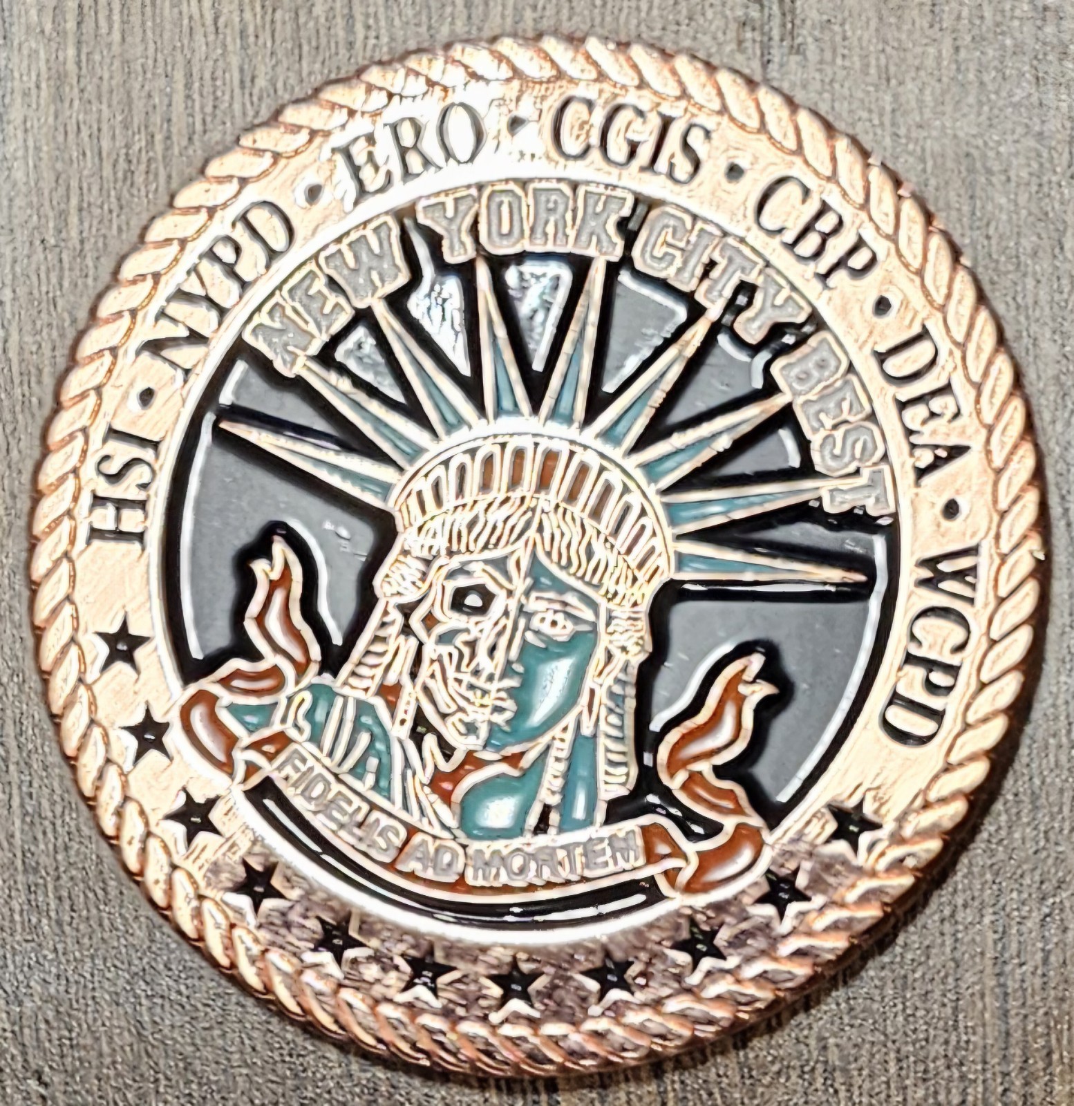 HSI CBP WCPD NYPD ERO CGIS Challenge Coin Bronze New York Police HSI CBP WCPD NYPD ERO CGIS Challenge Coin Bronze New York Police
