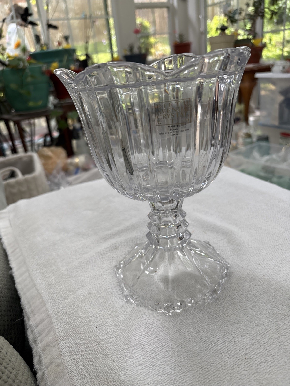 Vintage Alexandria Fifth Avenue Crystal Footed Candle Holder Lg Cup - 8 1/2" Vintage Alexandria Fifth Avenue Crystal Footed Candle Holder Lg Cup - 8 1/2"