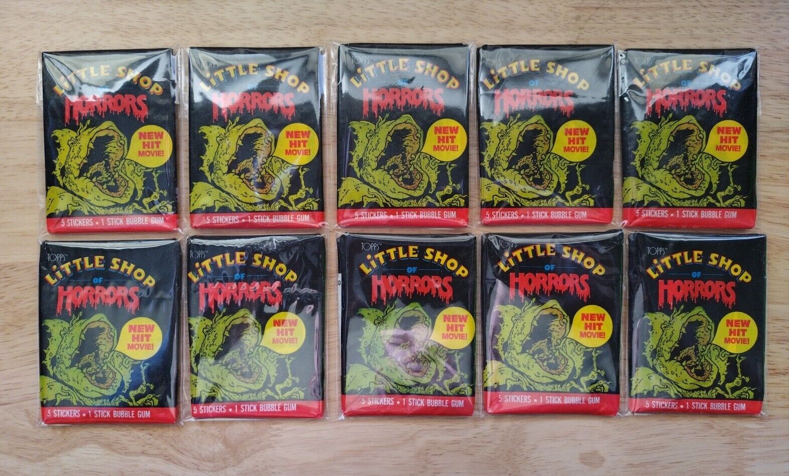 Little Shop of Horrors 1986 Topps Lot of 10 Unopened Wax Packs.. #X788