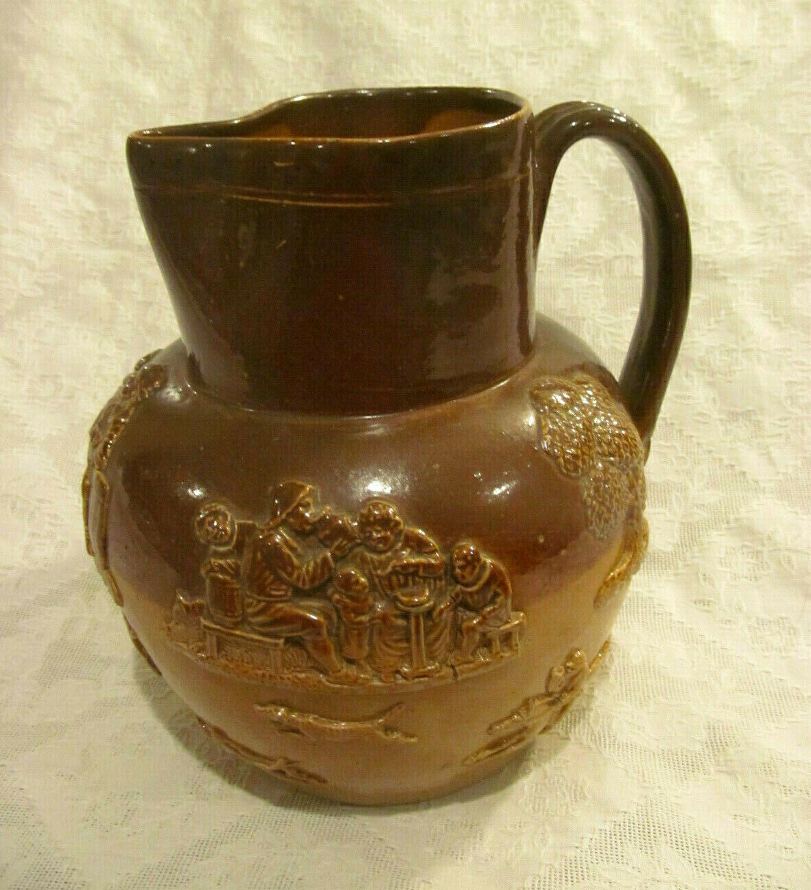 Antique England ROYAL DOULTON Lambeth Stoneware Ale Water Pitcher~ Hunt Scenes Antique England ROYAL DOULTON Lambeth Stoneware Ale Water Pitcher~ Hunt Scenes