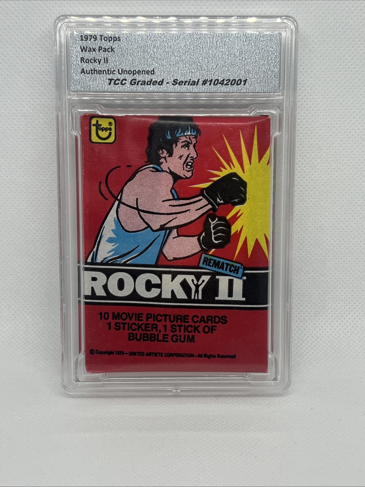 1979 Topps Rocky II 2 Wax Pack Authentic Unopened Encapsulated 1979 Topps Rocky II 2 Wax Pack Authentic Unopened Encapsulated