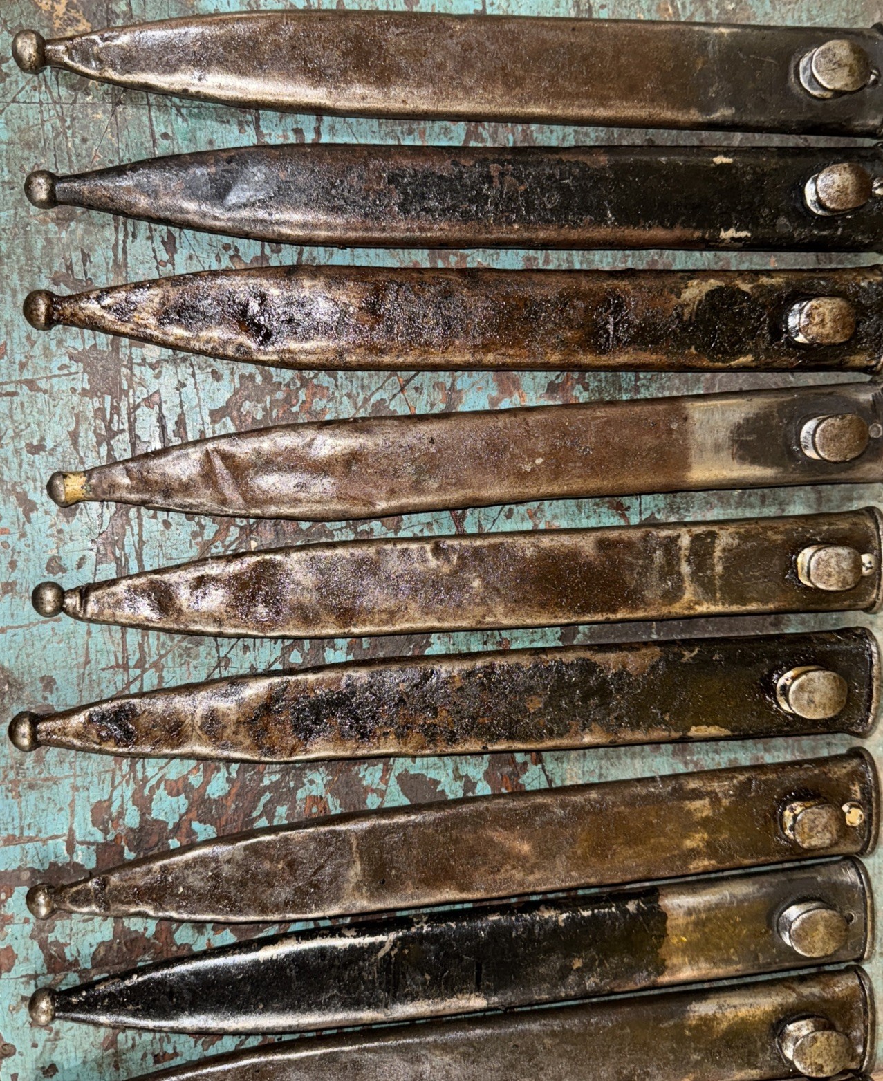 Scabbard. Surplus Original Still In The Storage Grease. Well Used Roughly 10” Scabbard. Surplus Original Still In The Storage Grease. Well Used Roughly 10”