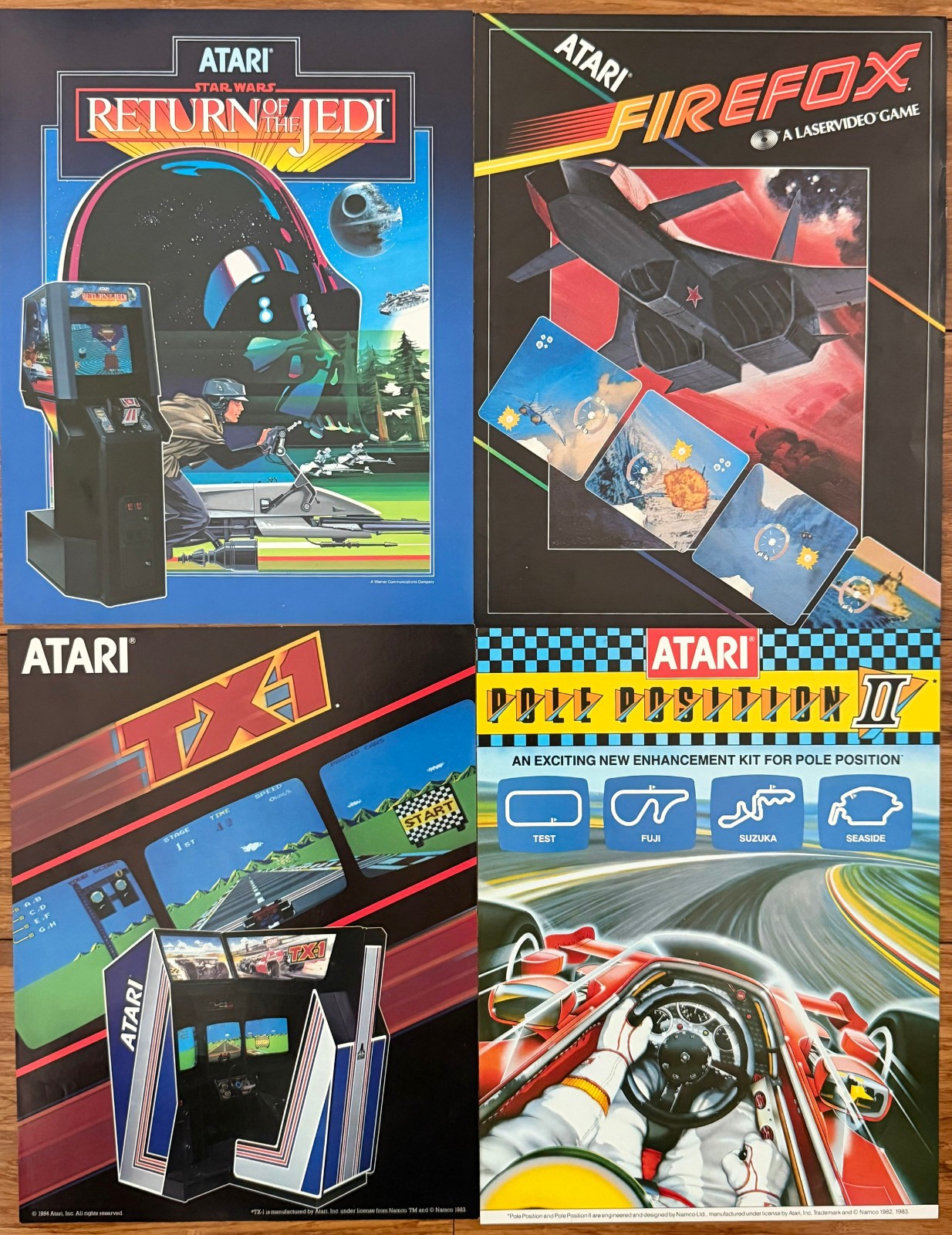 Vintage 1980's Atari Arcade Promotional Sales Flyer Lot of 4 11 x 8.5"