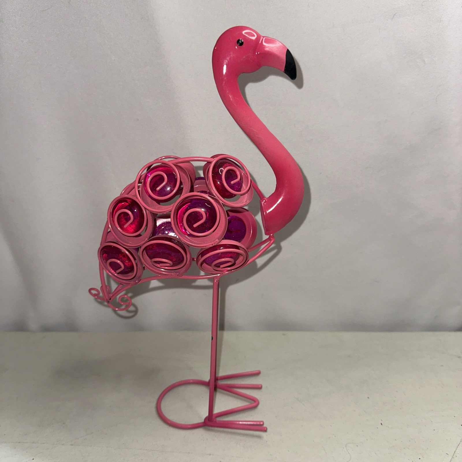 Metal Pink Glass Beads Free Standing Pink Flamingo Indoor/Outdoor Decorative Metal Pink Glass Beads Free Standing Pink Flamingo Indoor/Outdoor Decorative