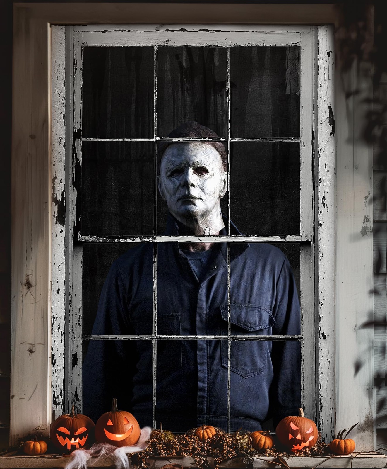 Halloween Horror Window and Door Cover, Scary Decoration for 10" x 5", Blue Halloween Horror Window and Door Cover, Scary Decoration for 10" x 5", Blue