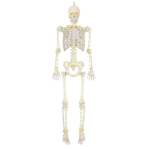 Way To Celebrate 5 ft Poseable LED Illuminated Skeleton Halloween Decoration Way To Celebrate 5 ft Poseable LED Illuminated Skeleton Halloween Decoration