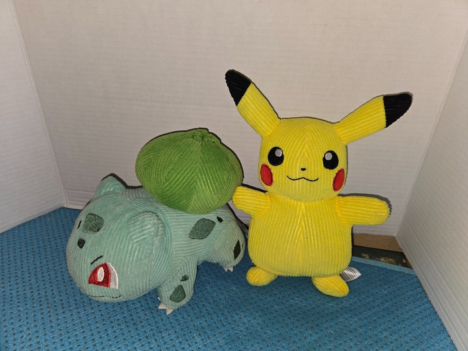 Pokémon Pikachu & Bulbasaur Corduroy Plush 10” Stuffed Limited Edition Jazwares