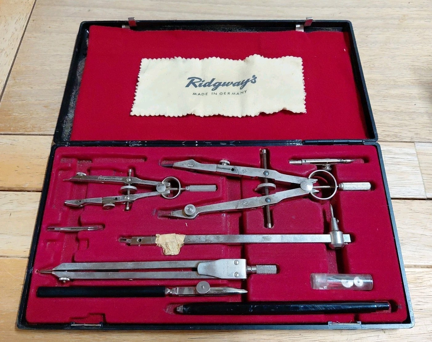 Vintage Ridgeway's Drafting Tool Set Mechanical Compass West Germany 45-1050