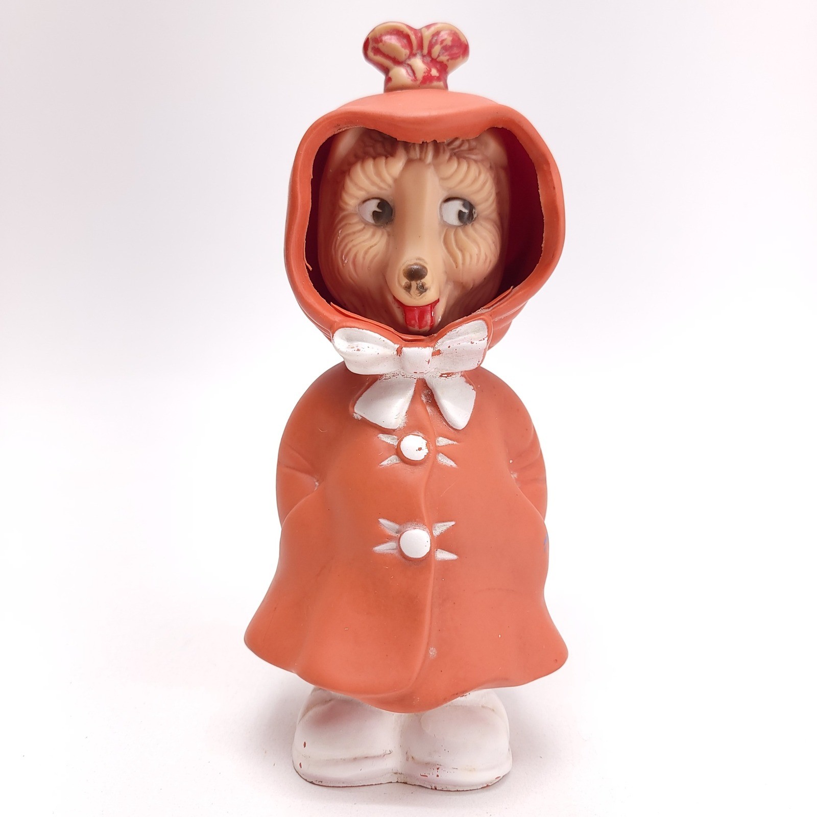 Vintage 1956 Bonnytex Little Red Riding Hood Wolf Flip Head Rubber Squeak Toy Vintage 1956 Bonnytex Little Red Riding Hood Wolf Flip Head Rubber Squeak Toy