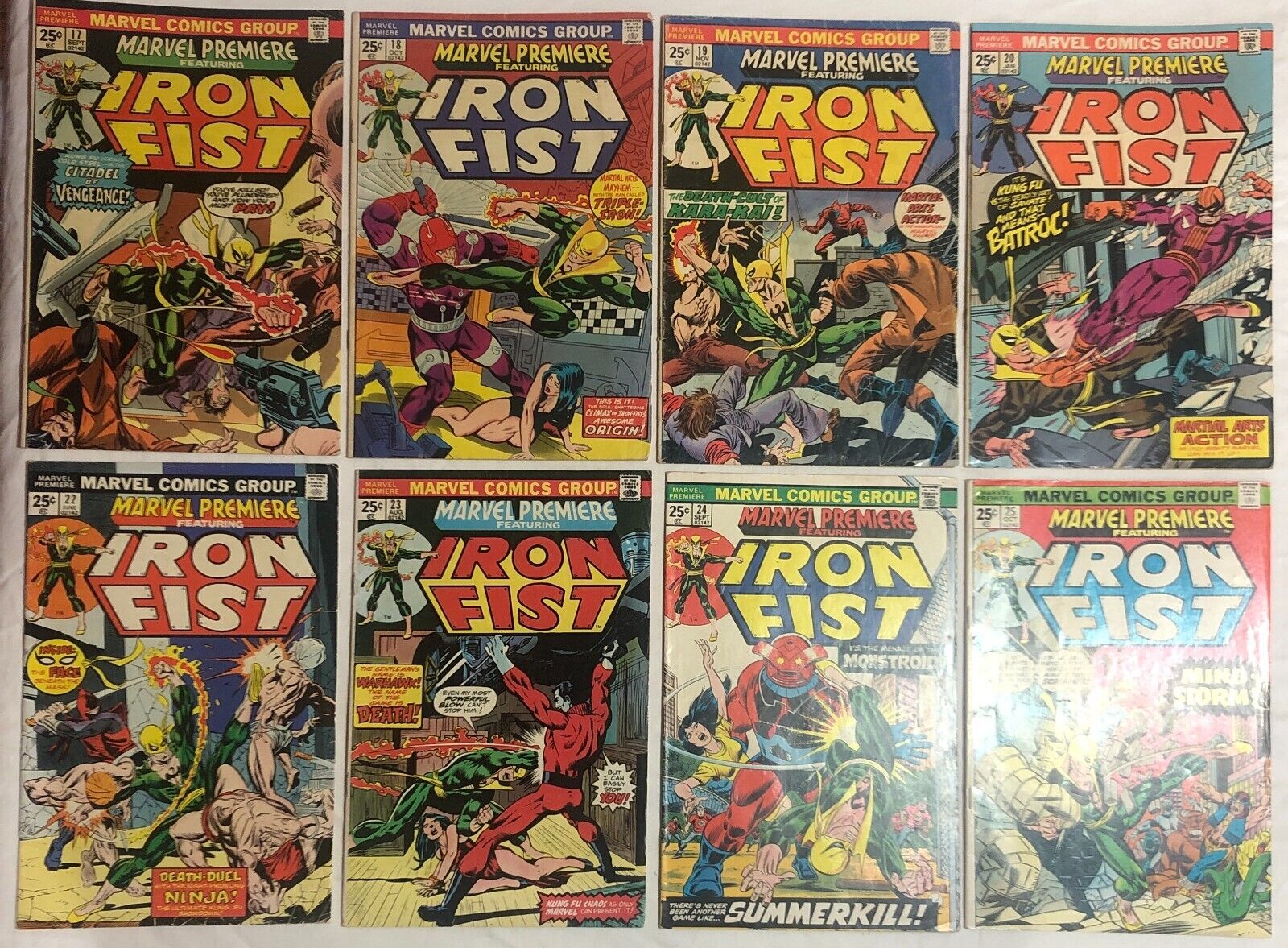 Marvel Premiere Featuring Iron Fist Lot Issues: 17, 18, 19, 20, 22, 23, 24, 25