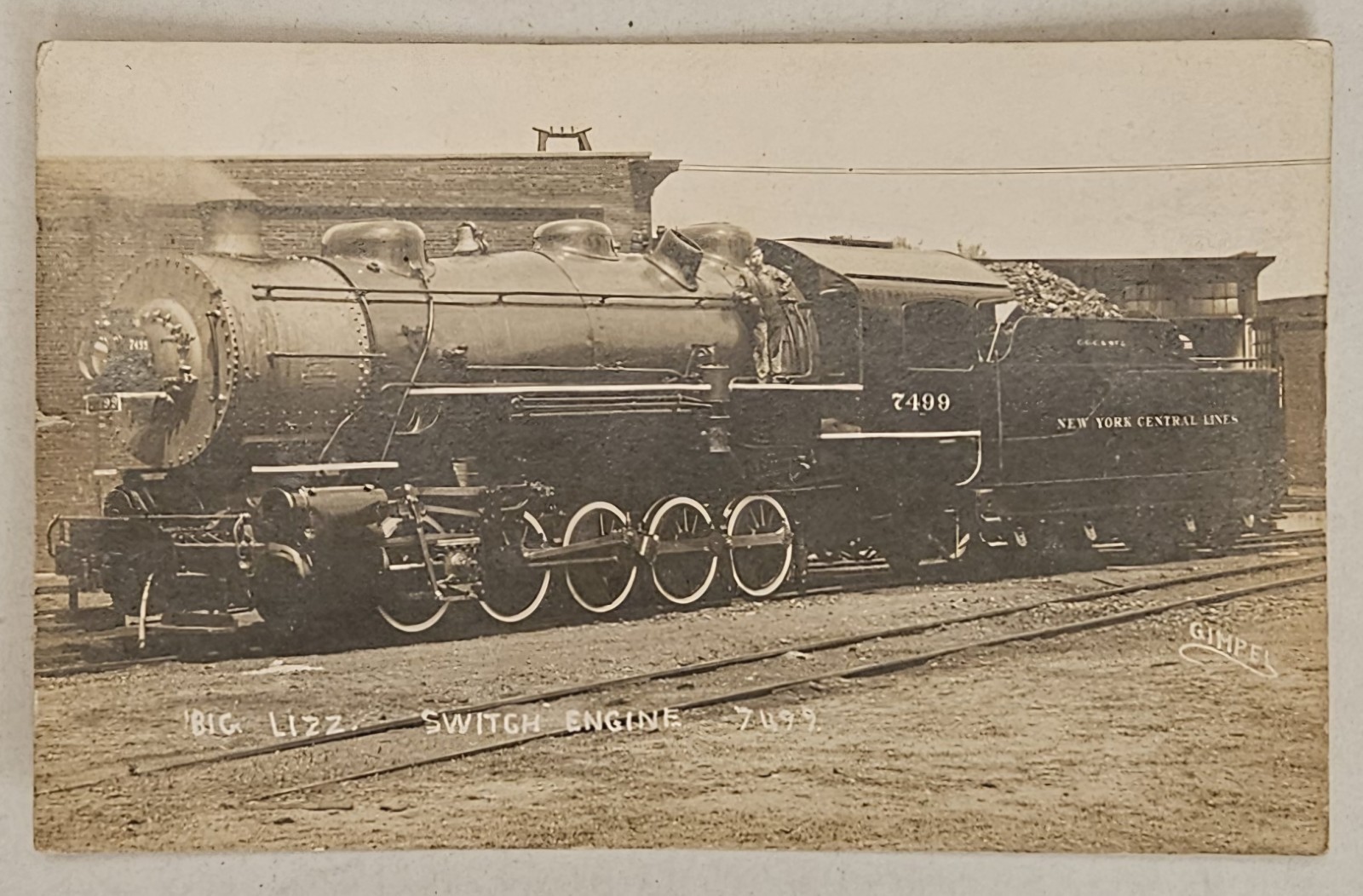 c.1907 New York Central 7499 Big Lizz 0-10-0 Switch Engine RPPC Railroad c.1907 New York Central 7499 Big Lizz 0-10-0 Switch Engine RPPC Railroad