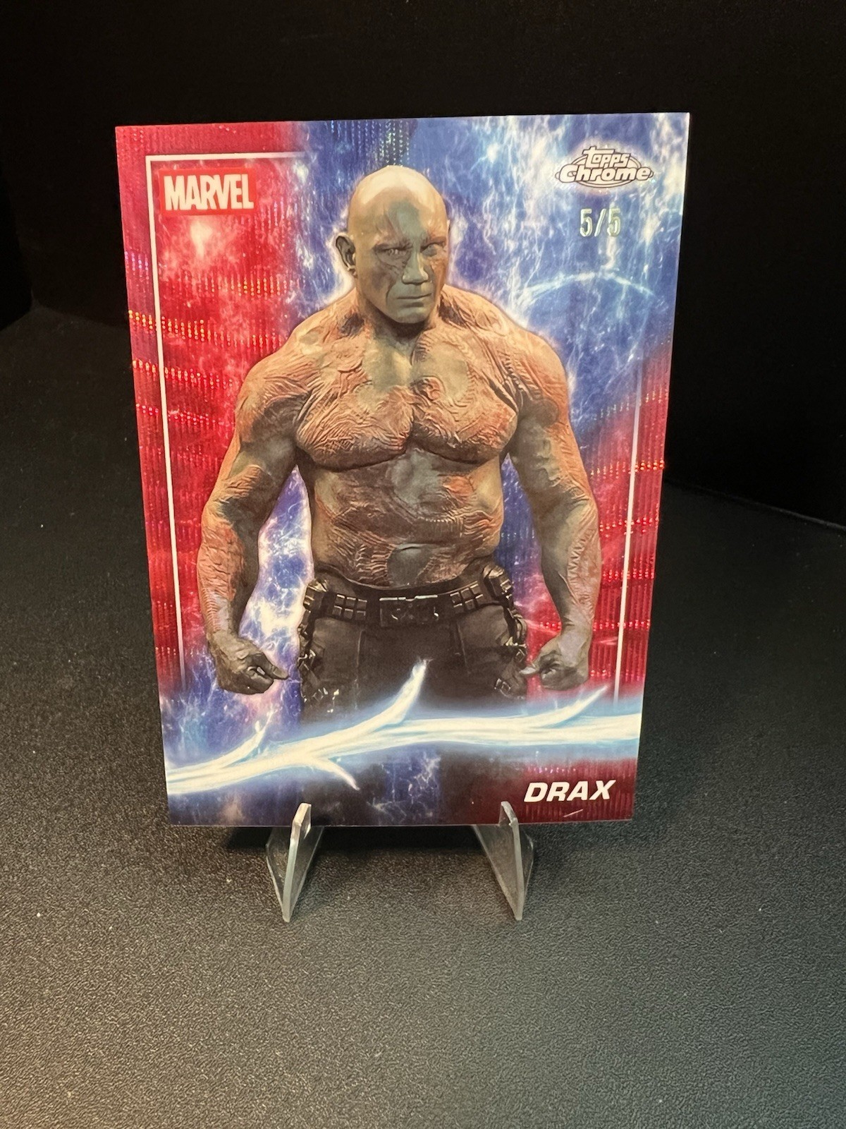 2025 Topps Chrome Marvel Studios | Drax | Red Wave Refractor 5/5 #44 2025 Topps Chrome Marvel Studios | Drax | Red Wave Refractor 5/5 #44