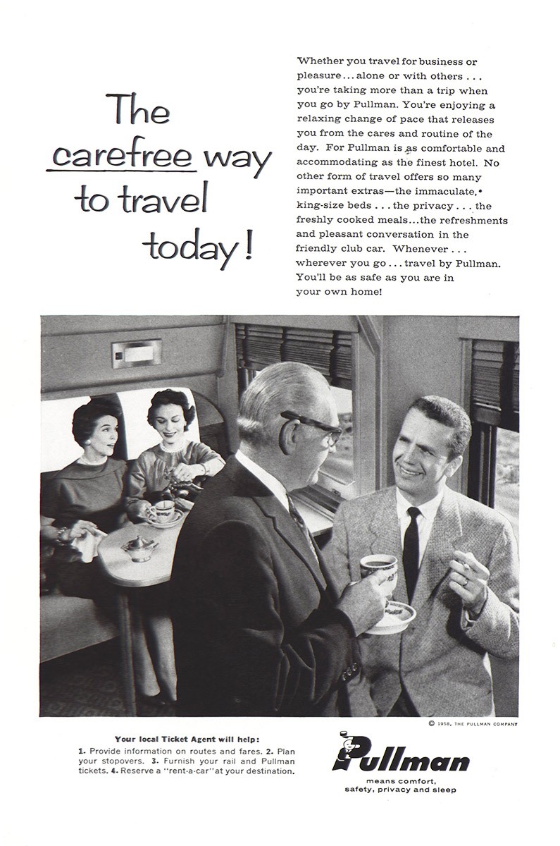 1958 Pullman: The Carefree Way to Travel Vintage Print Ad