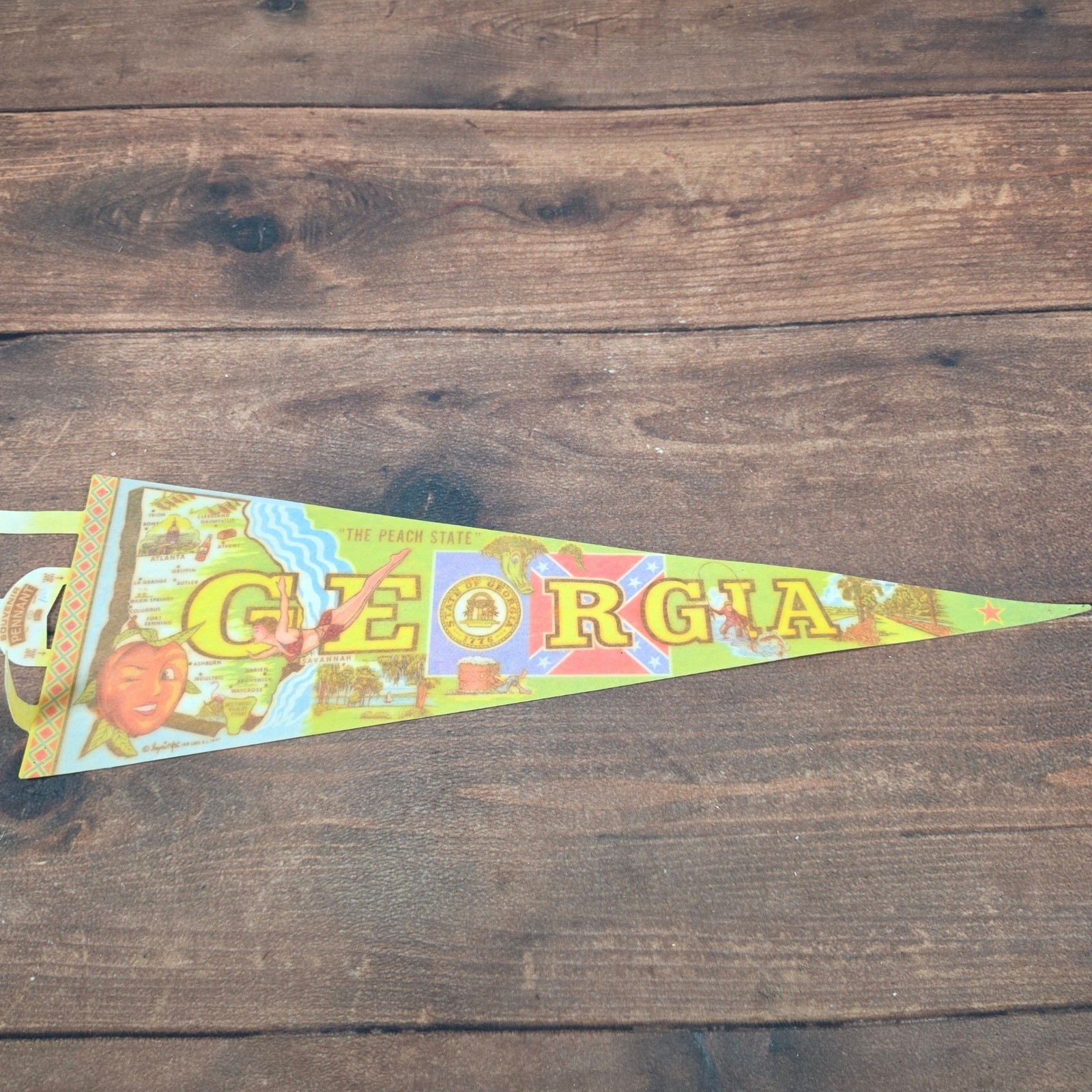 Vintage Georgia Souvenir Pennant Felt Green Good The Peach State Map Vintage Georgia Souvenir Pennant Felt Green Good The Peach State Map