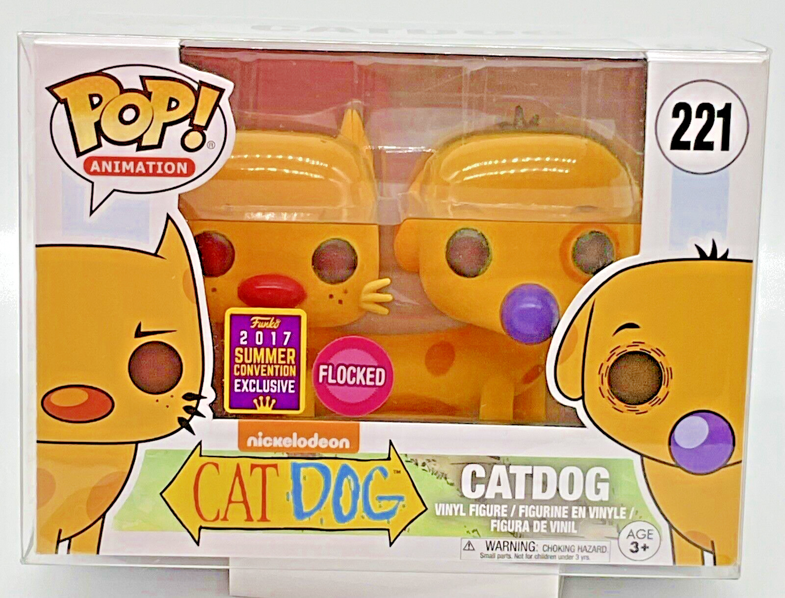 CatDog Pop #221 Nickelodeon Flocked Funko 2017 Summer Convention Excl Vaulted