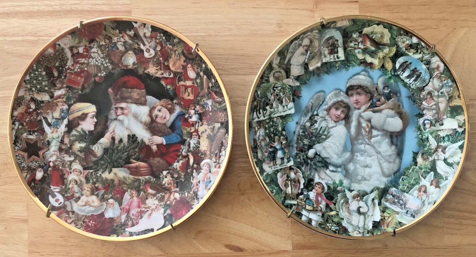 VINTAGE 1992 1993 HAMILTON VICTORIAN LOT OF 2 CHRISTMAS PLATES BY JOHN GROSSMAN VINTAGE 1992 1993 HAMILTON VICTORIAN LOT OF 2 CHRISTMAS PLATES BY JOHN GROSSMAN