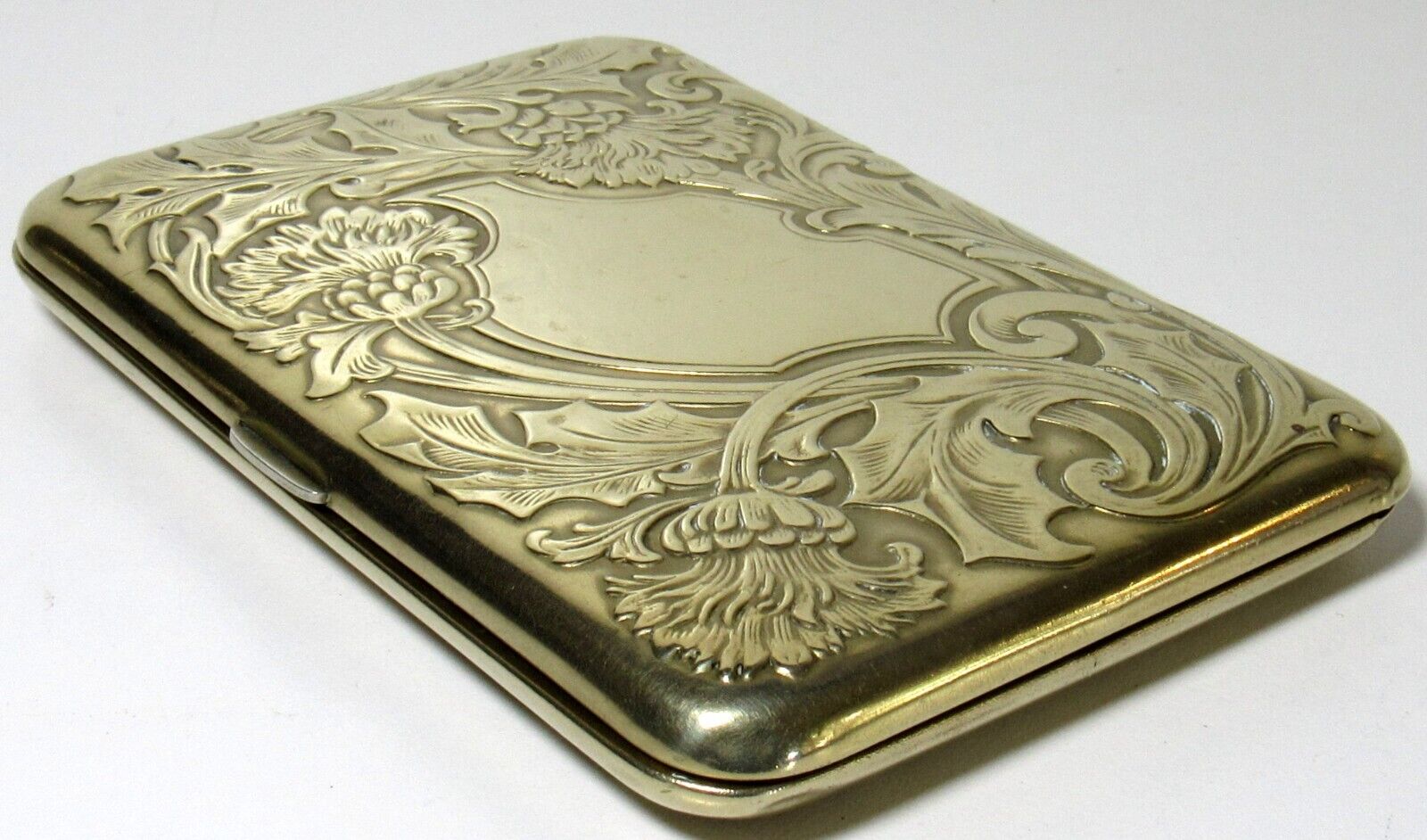 Vintage German Silver Coin Purse / Compact, Floral Pattern, 