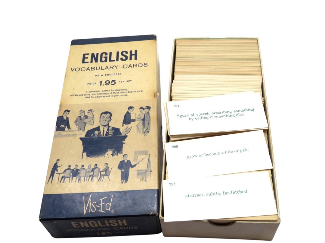Vintage 1950s Vis-Ed English Vocabulary Flash Cards 1000 Words
