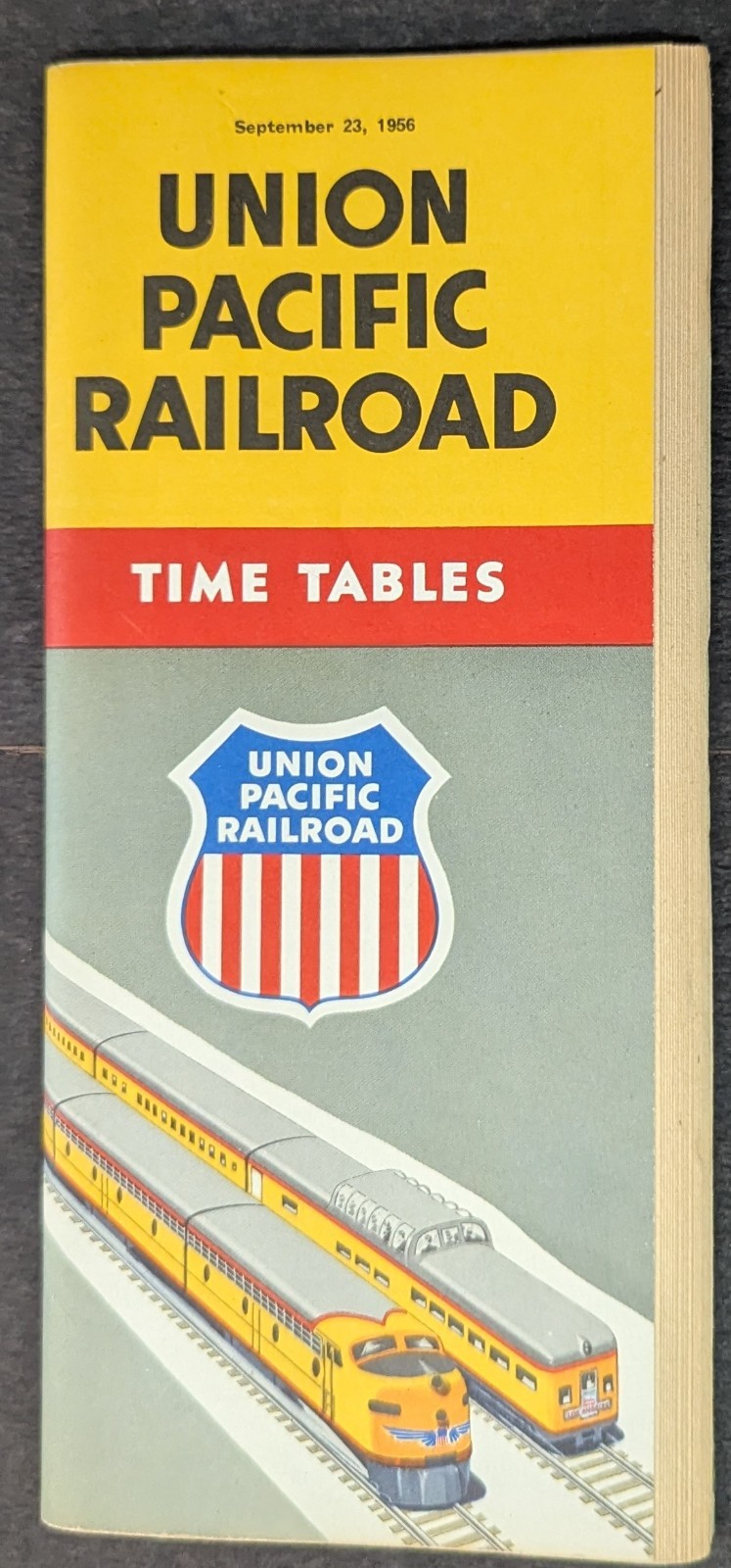 ***VINTAGE 1956 UNION PACIFIC RAILROAD ADVERTISING TIME TABLES*** ***VINTAGE 1956 UNION PACIFIC RAILROAD ADVERTISING TIME TABLES***