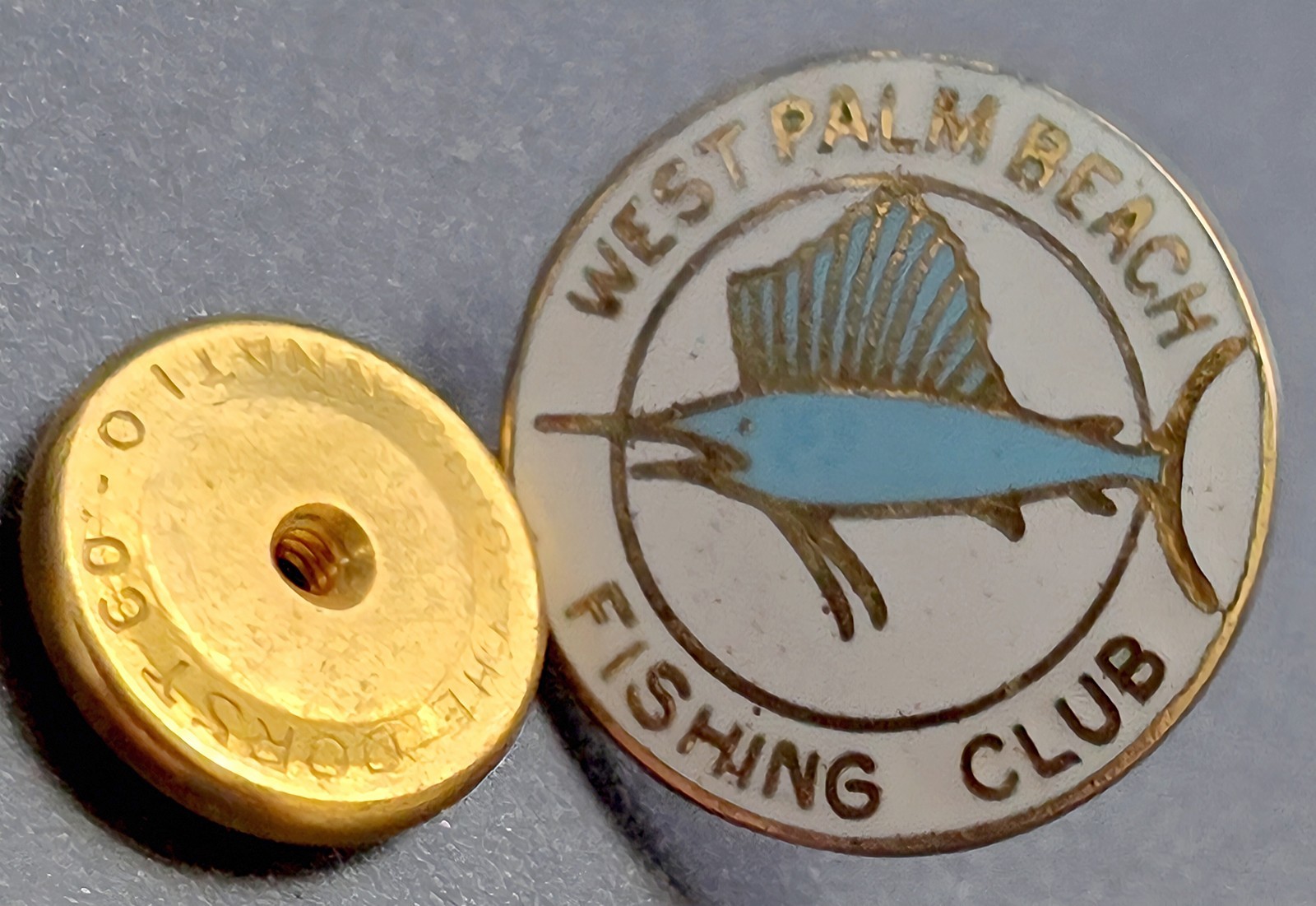 Vintage West Palm Beach Fishing Club 18K Gold Enamel Sailfish Lapel Pin Dorst Vintage West Palm Beach Fishing Club 18K Gold Enamel Sailfish Lapel Pin Dorst