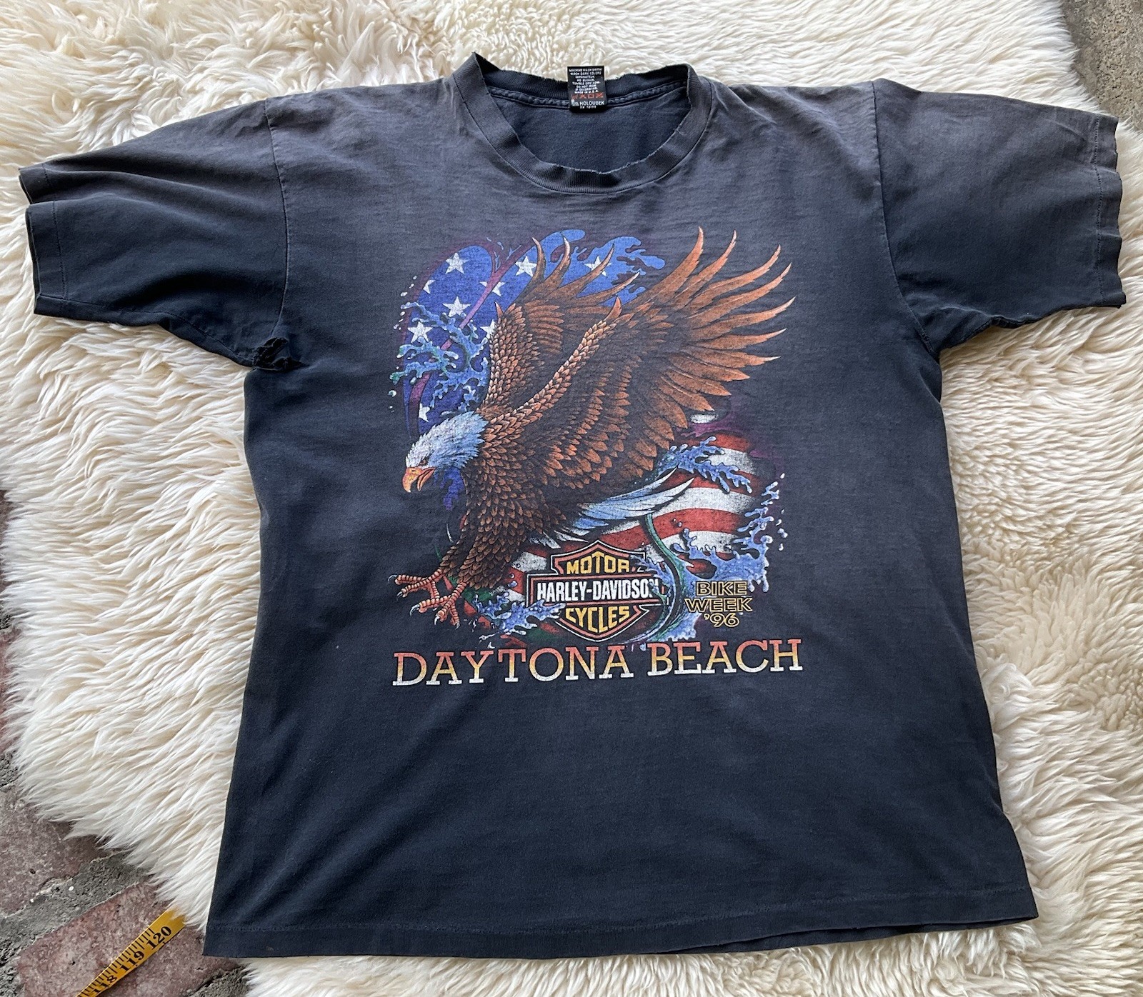 Vintage Harley-Davidson Daytona Beach Bike Week 96’ Eagle T-Shirt XL Distressed