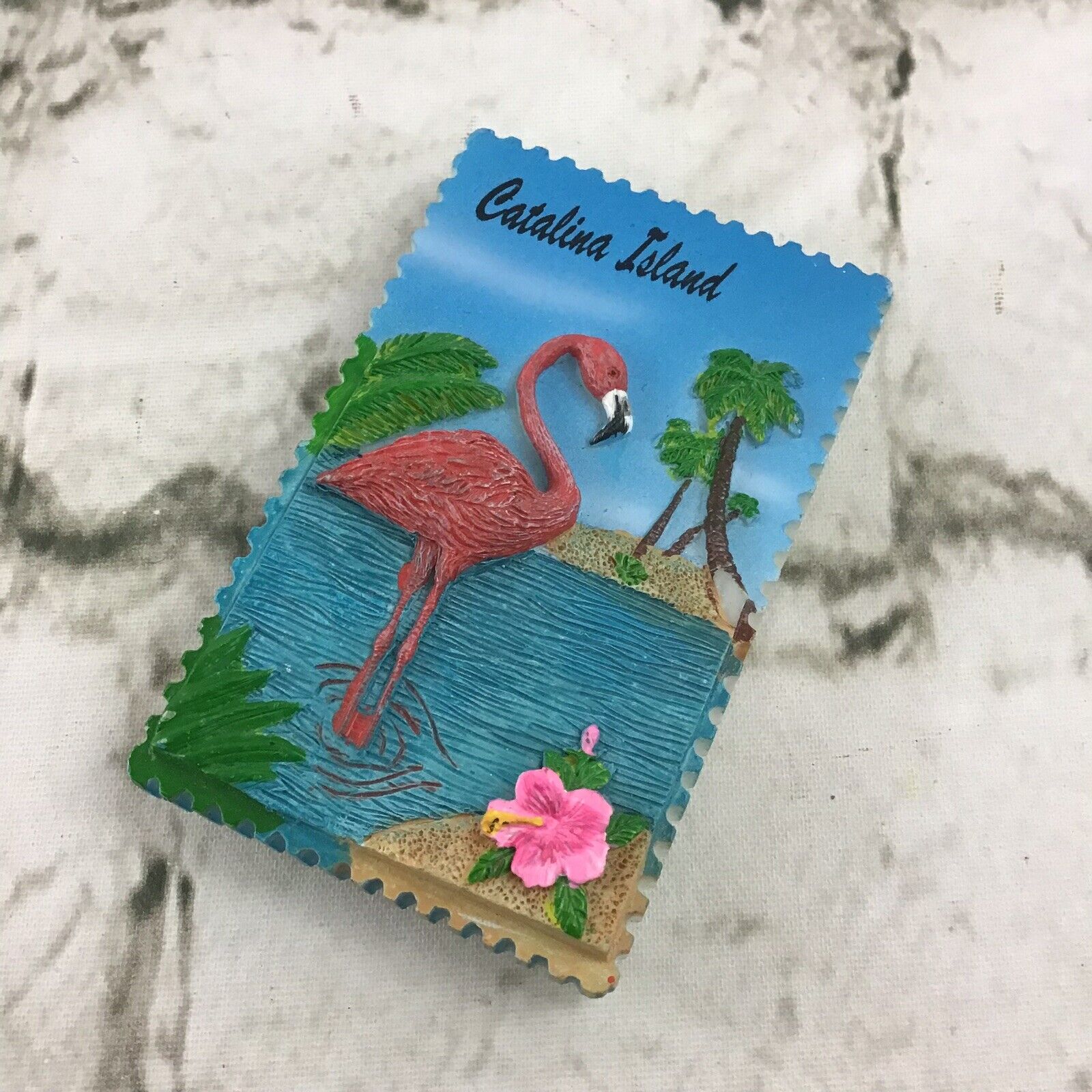 Catalina Island Pink Flamingo Refrigerator Magnet Travel Collectible Flaw