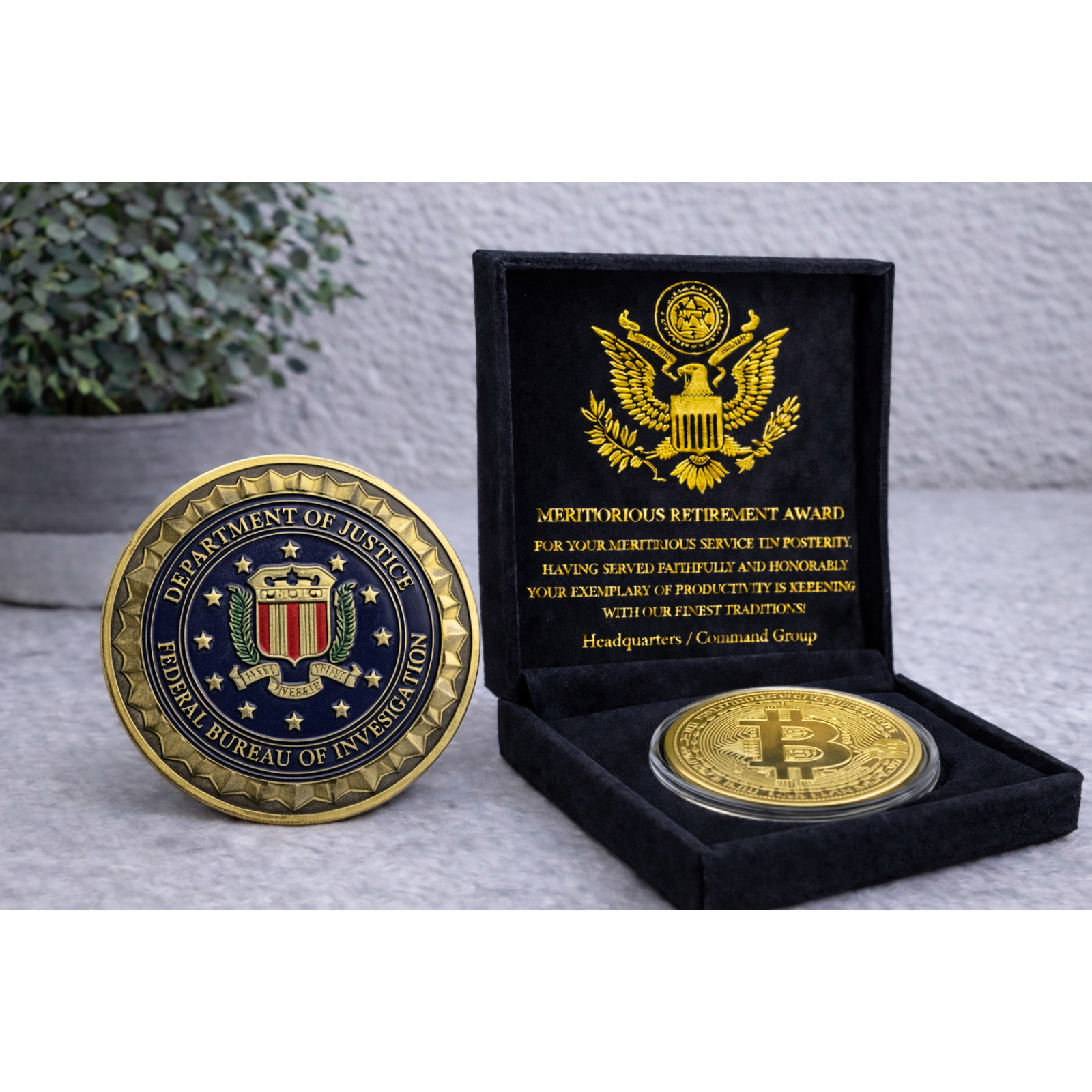 FBI Challenge Coin United States DOJ Cyber Division (CyD) w/ Retirement Award FBI Challenge Coin United States DOJ Cyber Division (CyD) w/ Retirement Award