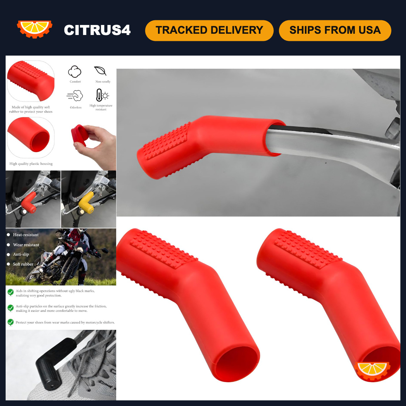 DXNQ 2PCS Motorcycle Rubber Gear Shift Lever Shoe Protector, Universal Anti Slip