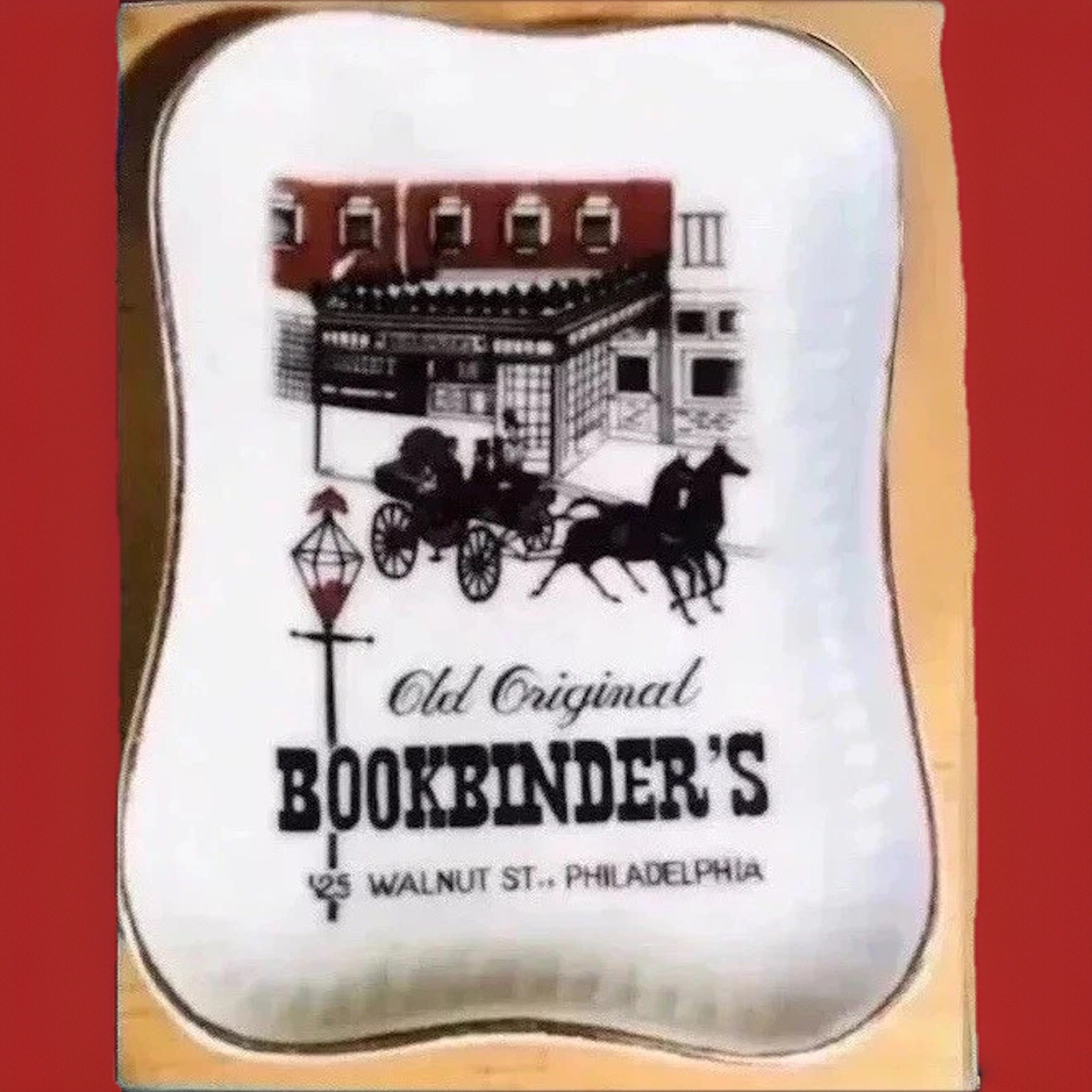 Vintage Old Original Bookbinder's Philadelphia Advertising Ceramic Ashtray