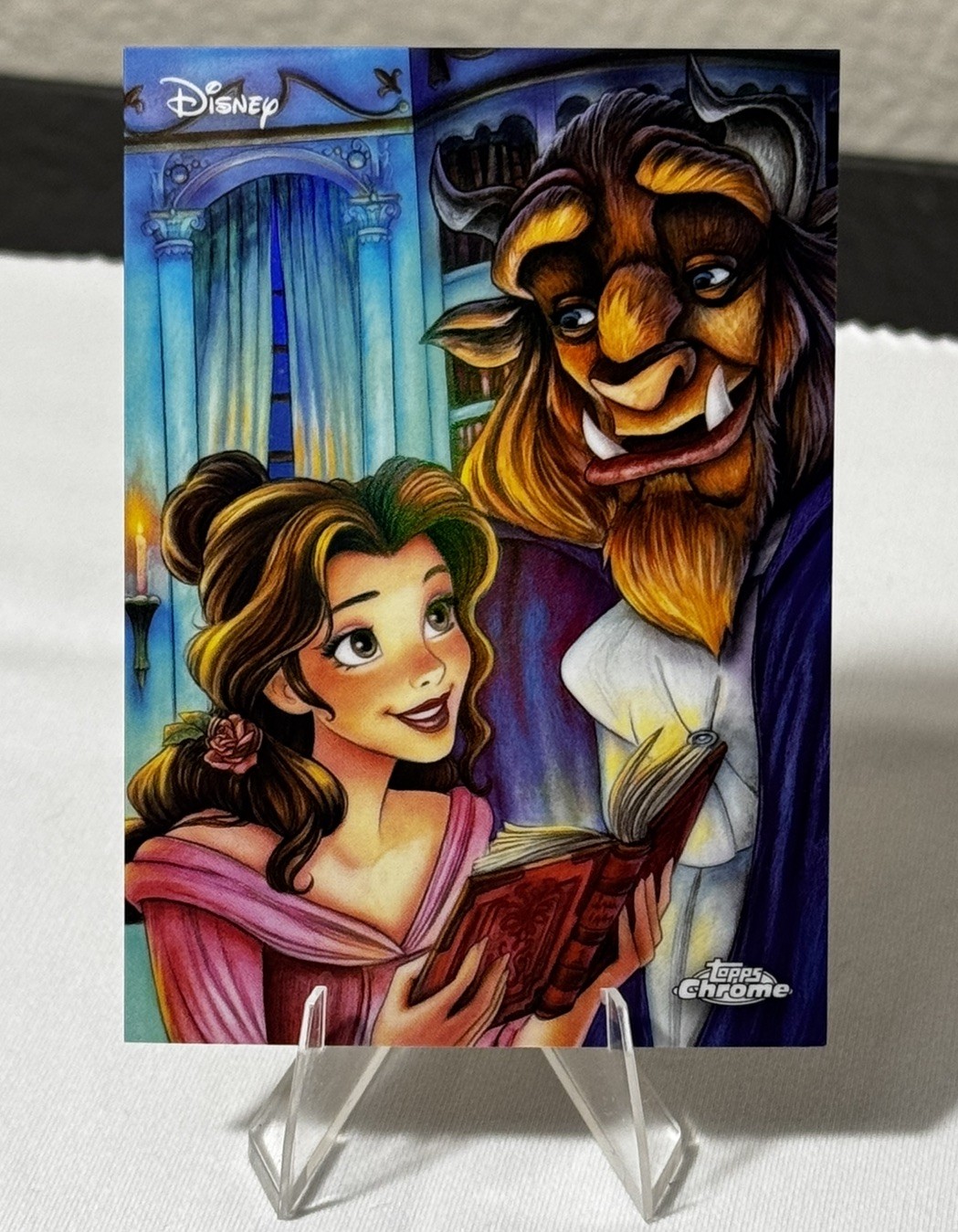 2026 Topps Chrome Art of Disney 35 Years Beauty and the Beast Chrome SSP #AD-6