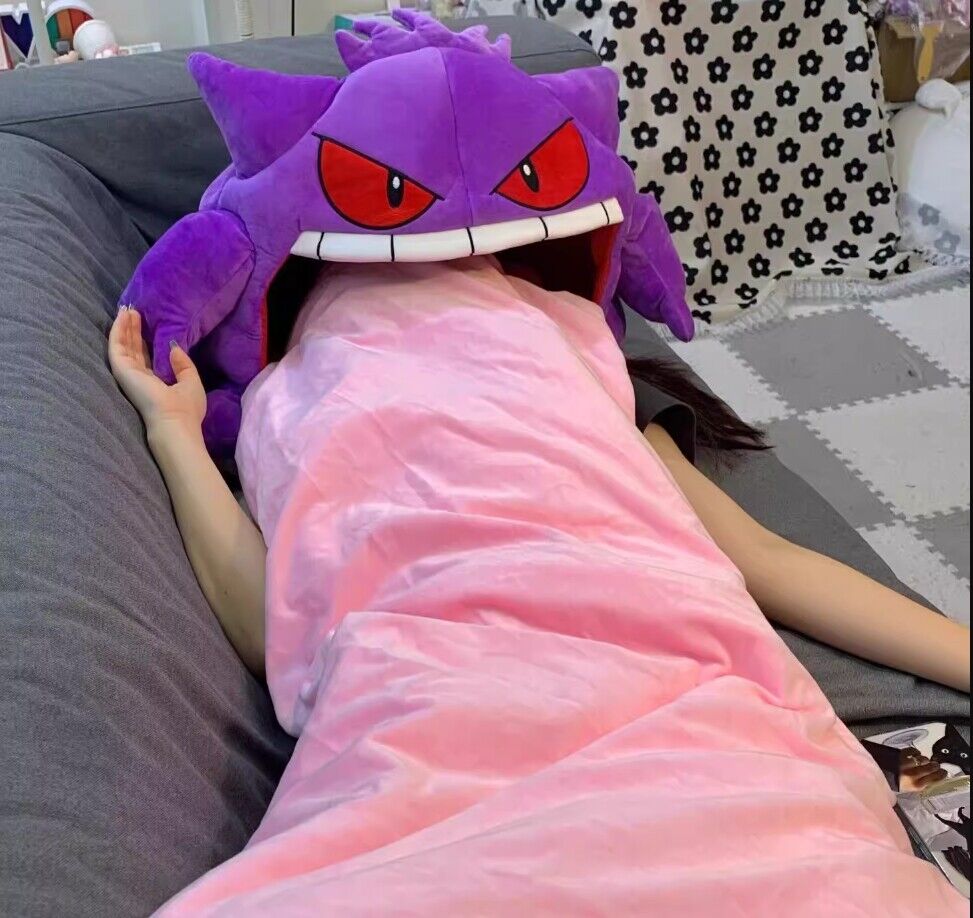 Anime Gengar Break Blanket Sleeping Long Tongue 55'' Plush Toy Thick Nap Pillow