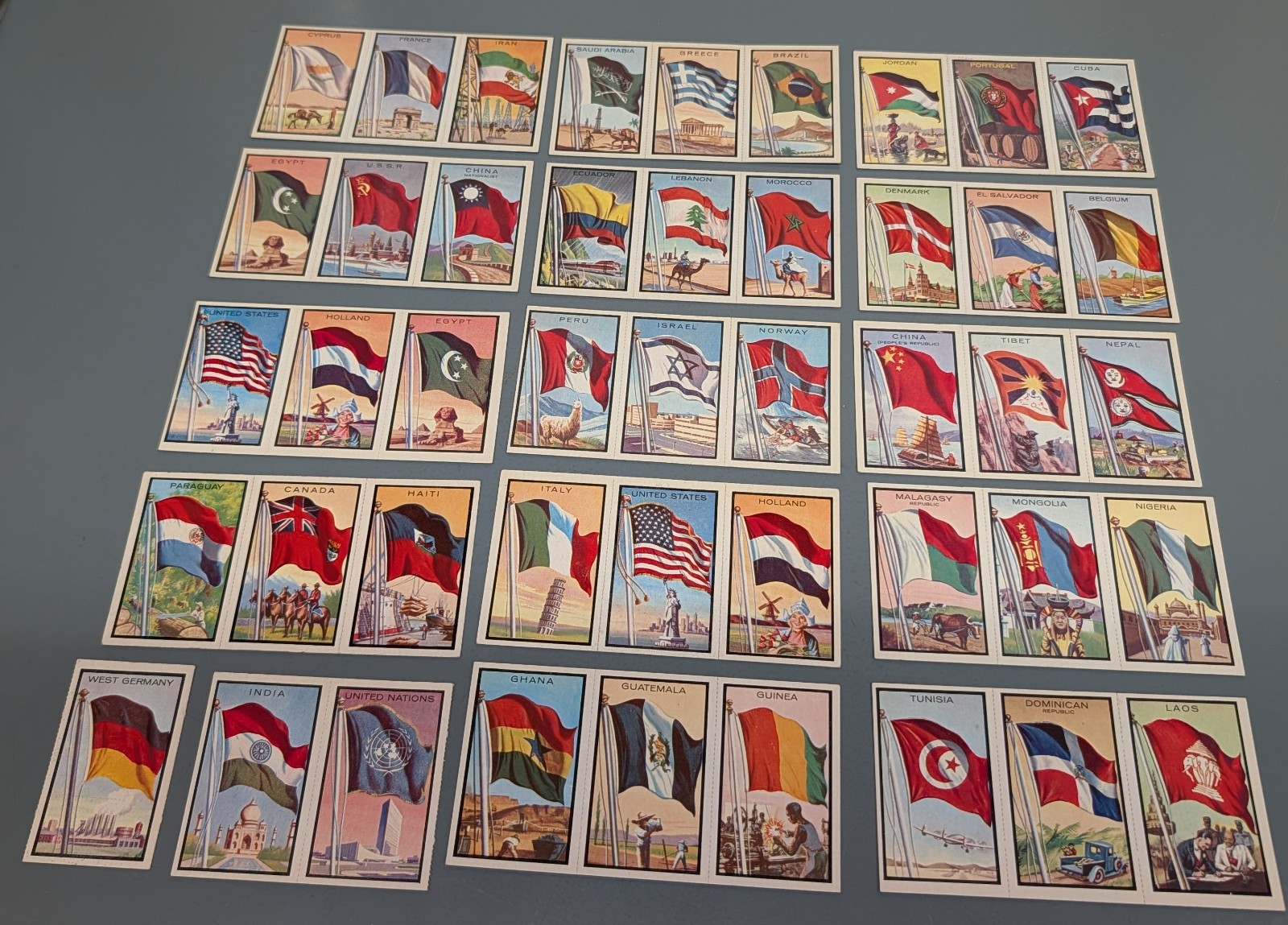 1963 Topps Lot of 75 (25 Uncut) & 1 (Cut) Flags Cards of the World Vintage Card 1963 Topps Lot of 75 (25 Uncut) & 1 (Cut) Flags Cards of the World Vintage Card
