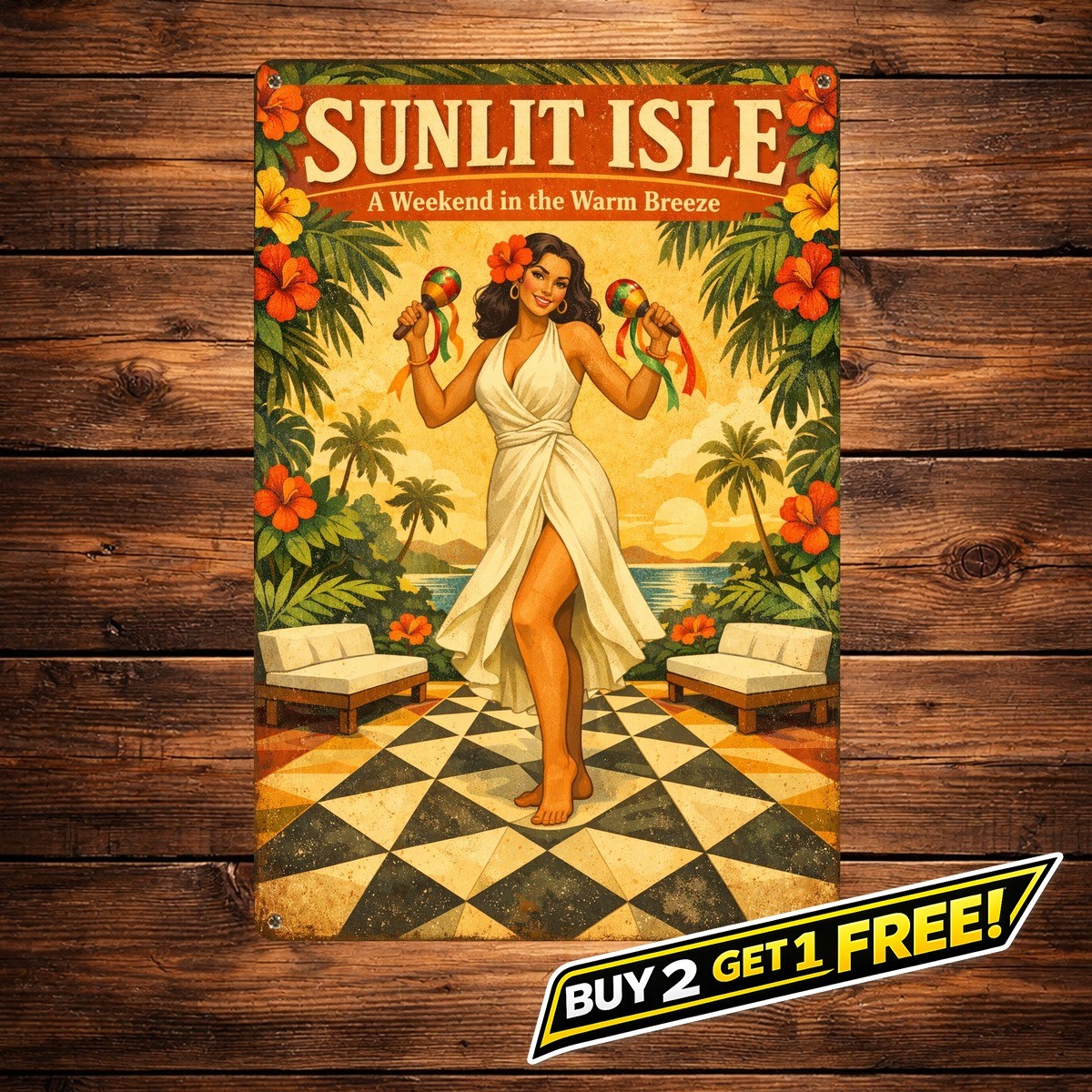 Cuba Paradise in the Tropics Vintage Latin Dancer 8x12 Metal Tin Sign Cuba Paradise in the Tropics Vintage Latin Dancer 8x12 Metal Tin Sign