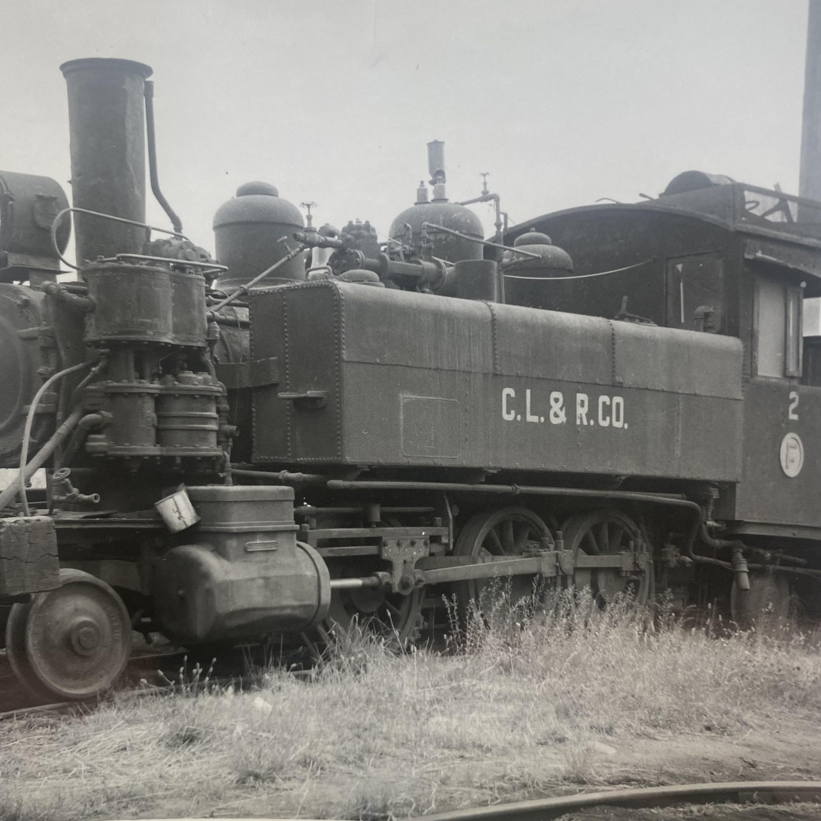 Vtg C.L.&R. Co 2 Steam Locomotive Train Photo 4x5 B&W Gelatin Original Vtg C.L.&R. Co 2 Steam Locomotive Train Photo 4x5 B&W Gelatin Original