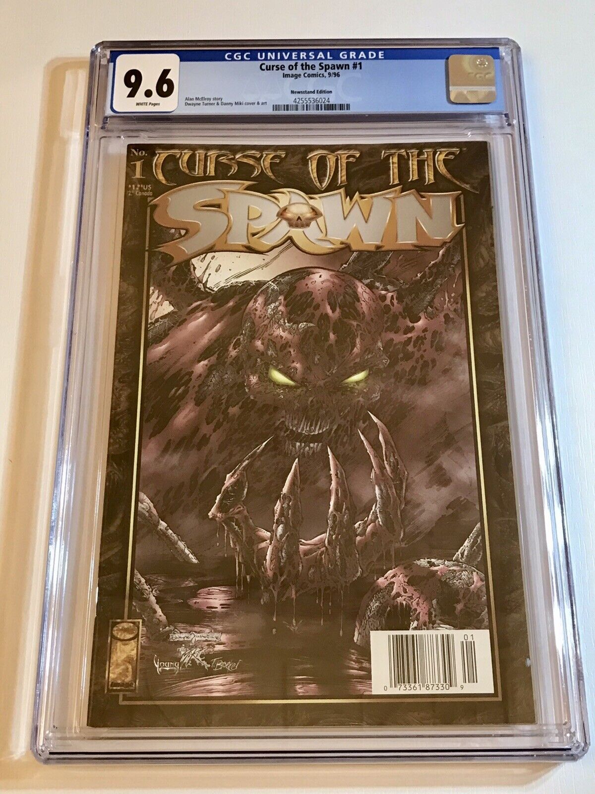 1996 CURSE OF THE SPAWN #1 *RARE* Newsstand CGC 9.6 WHITE PAGES