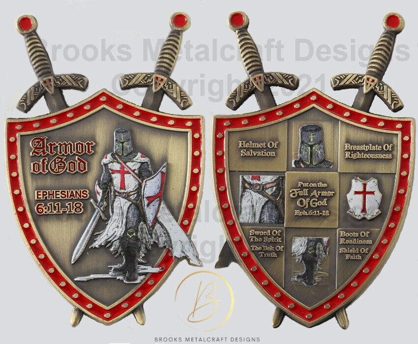 3D Knights Templar Collectable Armor of God Eph. 6:11-18 Christian Coin