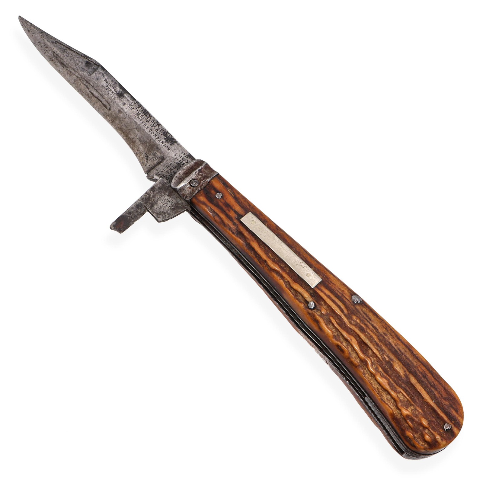 Antique George Wostenholm & Son IXL Hunter's Companion Double Bladed Knife Antique George Wostenholm & Son IXL Hunter's Companion Double Bladed Knife