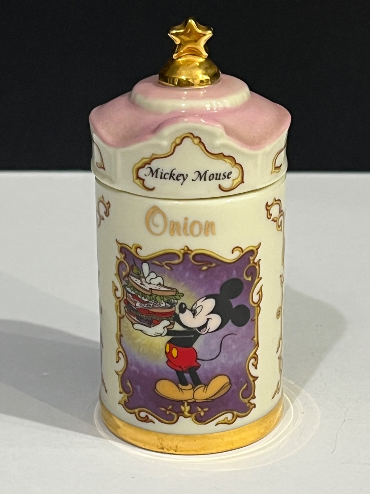 PERFECT LENOX WALT DISNEY MICKEY MOUSE  ONION SPICE JAR       NO BOX