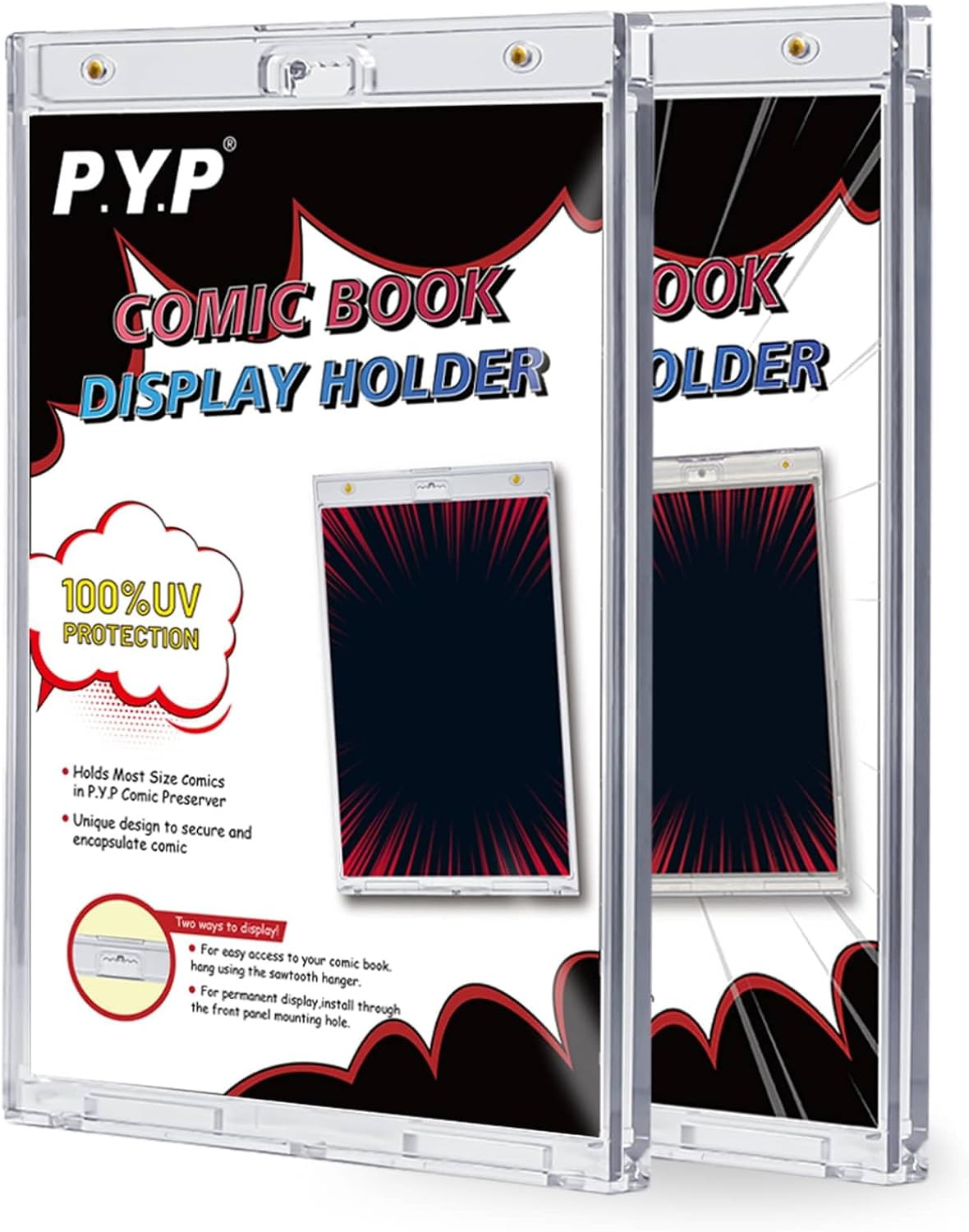 2Ct Magnetic Comic-Book Display Cases - Crystal Clear One Touch Comic Book Holde 2Ct Magnetic Comic-Book Display Cases - Crystal Clear One Touch Comic Book Holde
