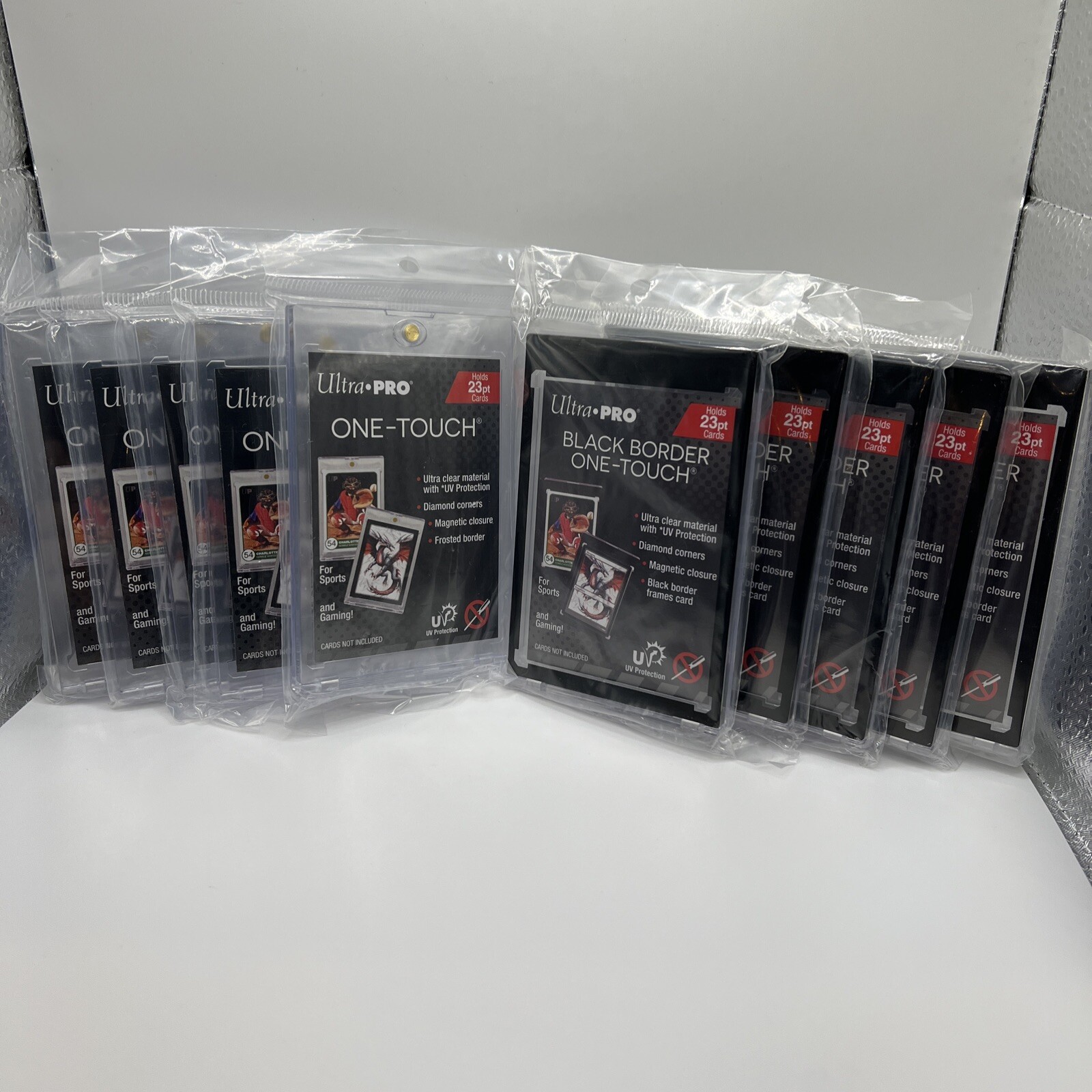 Ultra Pro One-Touch Magnetic Card Holder 23pt BLACK X 5 AND CLEAR X 5 Lot of 10 Ultra Pro One-Touch Magnetic Card Holder 23pt BLACK X 5 AND CLEAR X 5 Lot of 10