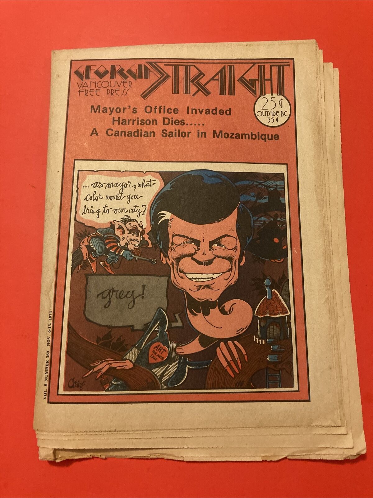 Georgia Straight, Vintage 1974 Underground Magazine Newspaper Vancouver Paper