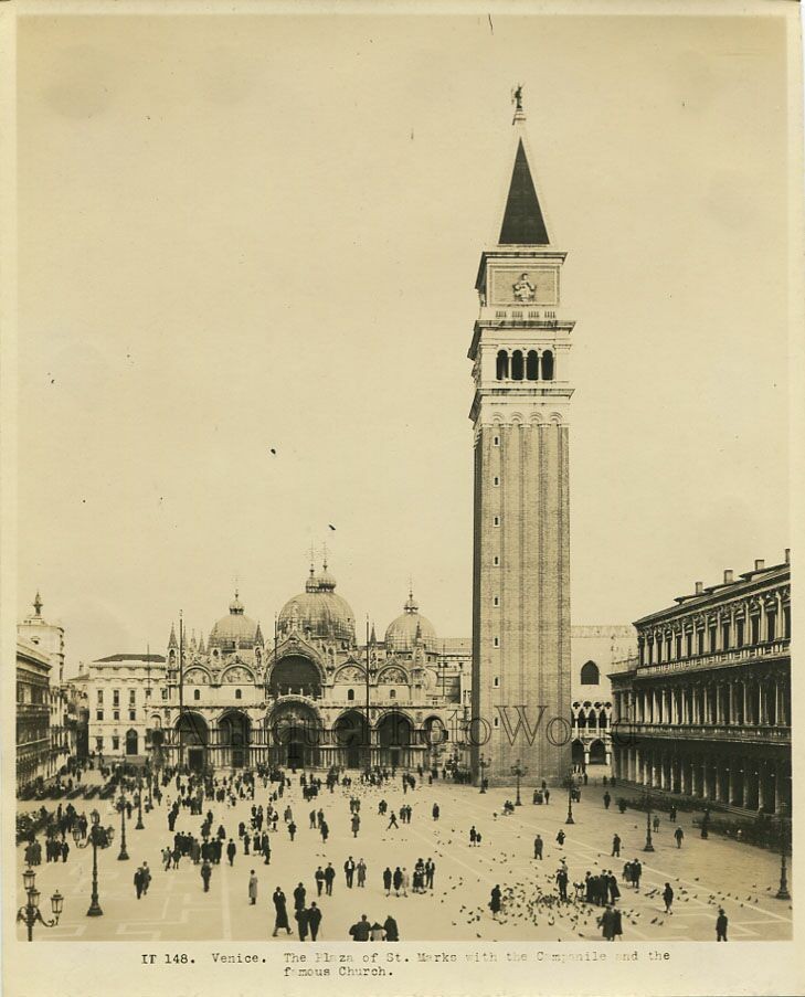 St. Mark's square Venice Italy antique photo St. Mark's square Venice Italy antique photo