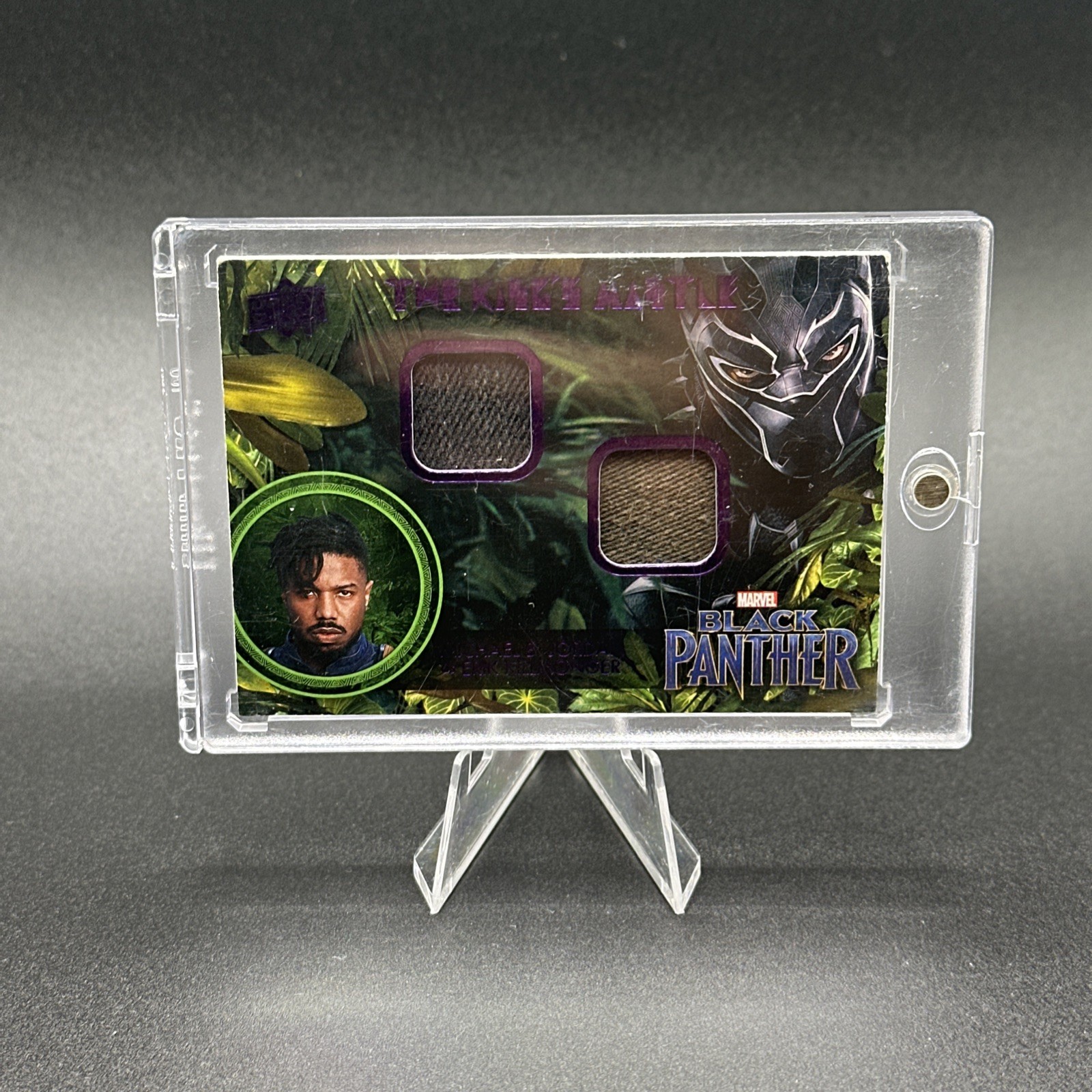 2018 UD Marvel Black Panther costume card KM-KI Erik Killmonger SP Trading Card