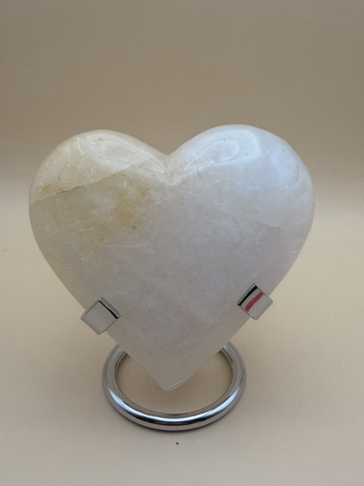 Large Clear Quartz Heart with Touch of Golden Healer Crystal Healing Reiki Large Clear Quartz Heart with Touch of Golden Healer Crystal Healing Reiki