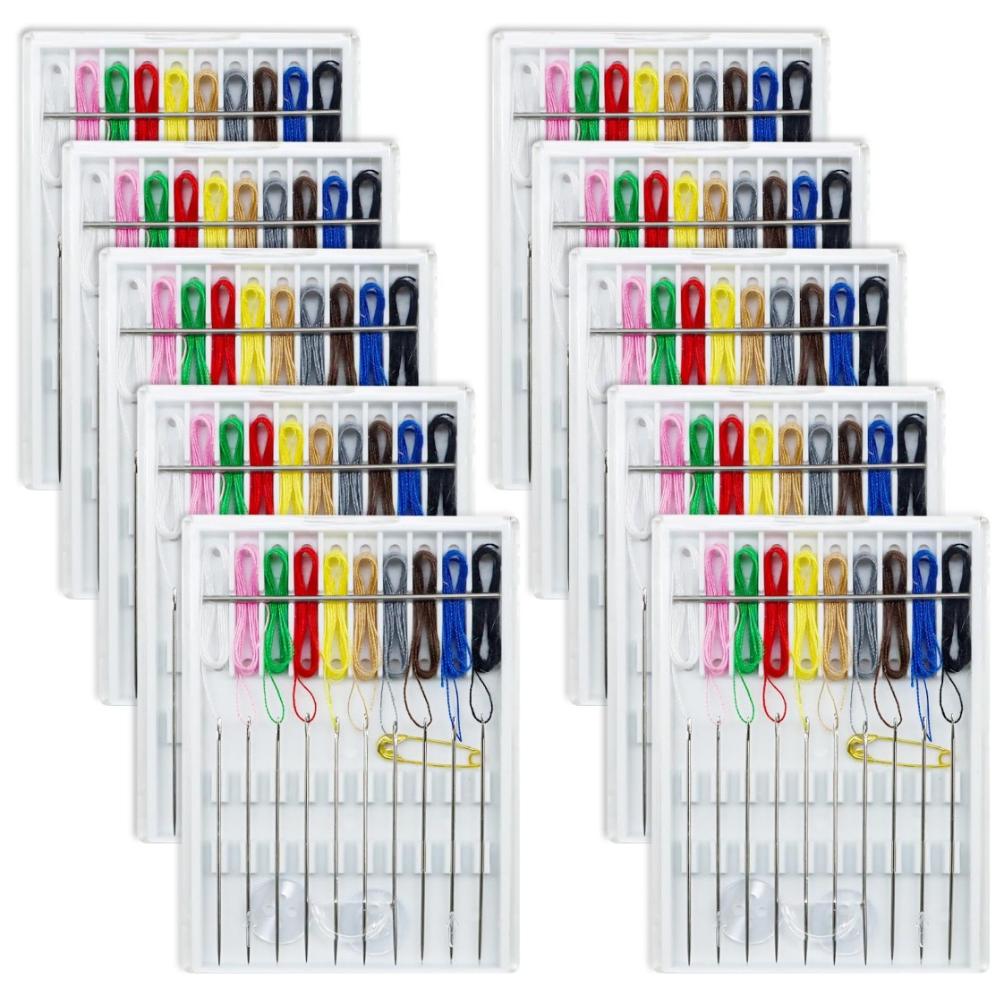 Yasdyri 10 Boxes Quick Fix Sewing Kit with Needles and Thread Box Yasdyri 10 Boxes Quick Fix Sewing Kit with Needles and Thread Box