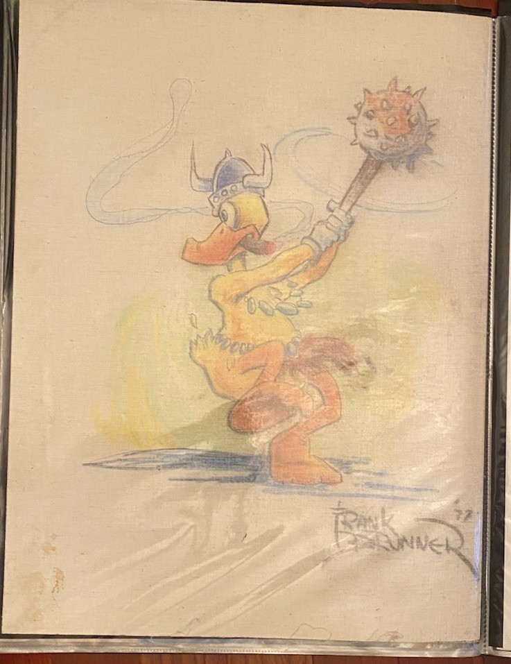 Frank Brunner Original Howard The Duck Pastel On Canvas Art  1977 Signed Rare