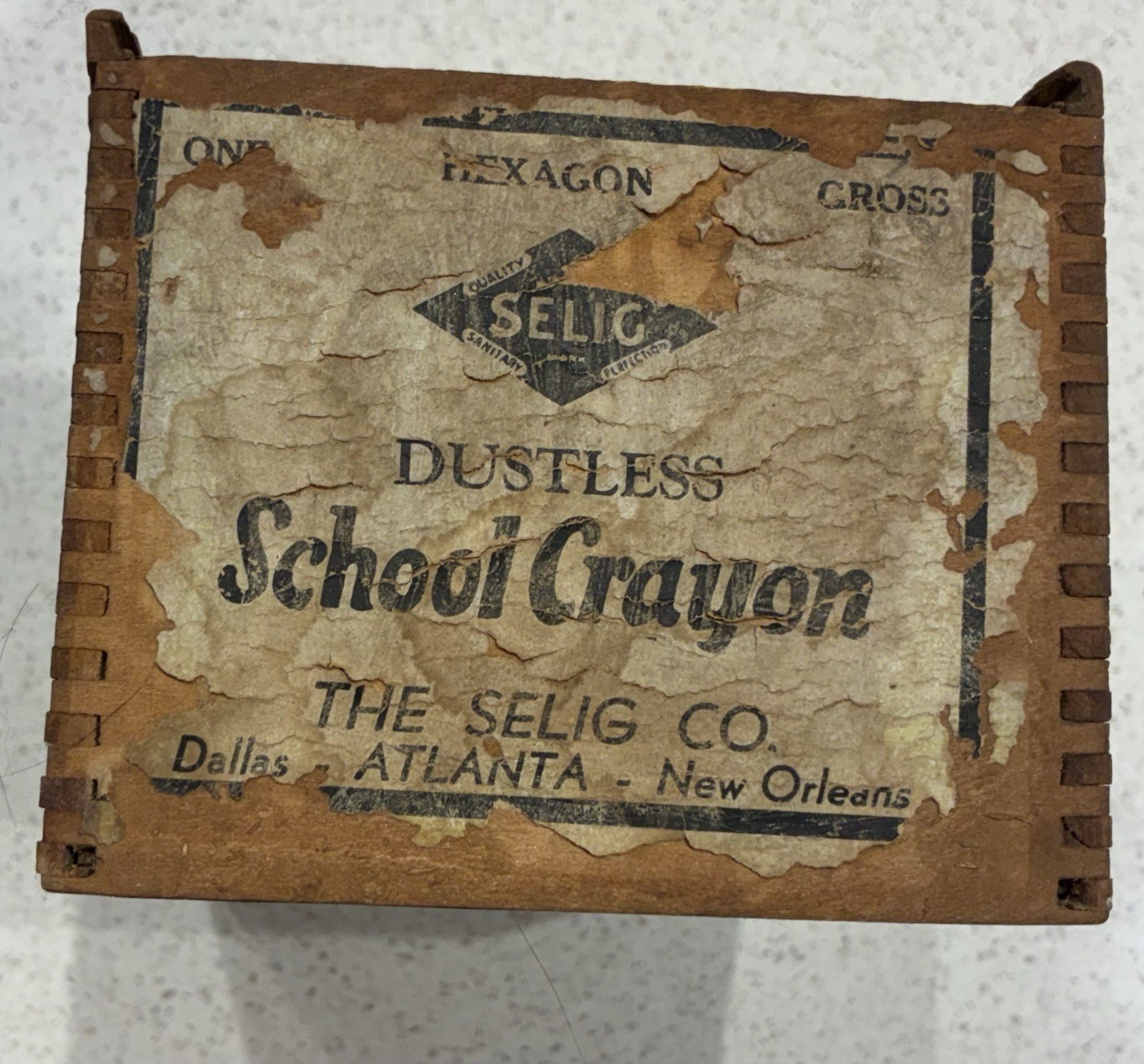 Vintage Selig Company "Dustless School Crayon" Box Atlanta 